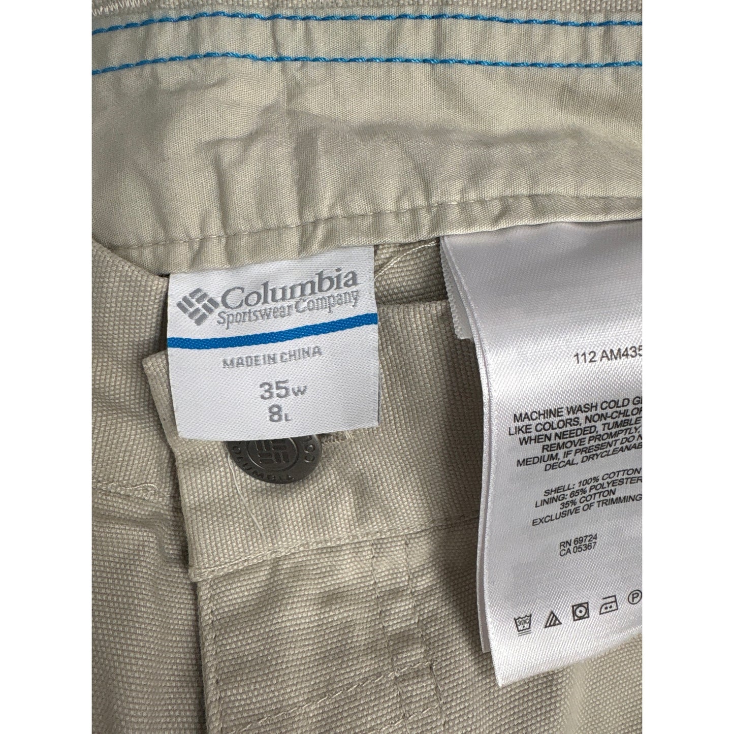 Mens Columbia Stone Hiking Shorts Sz 35x8