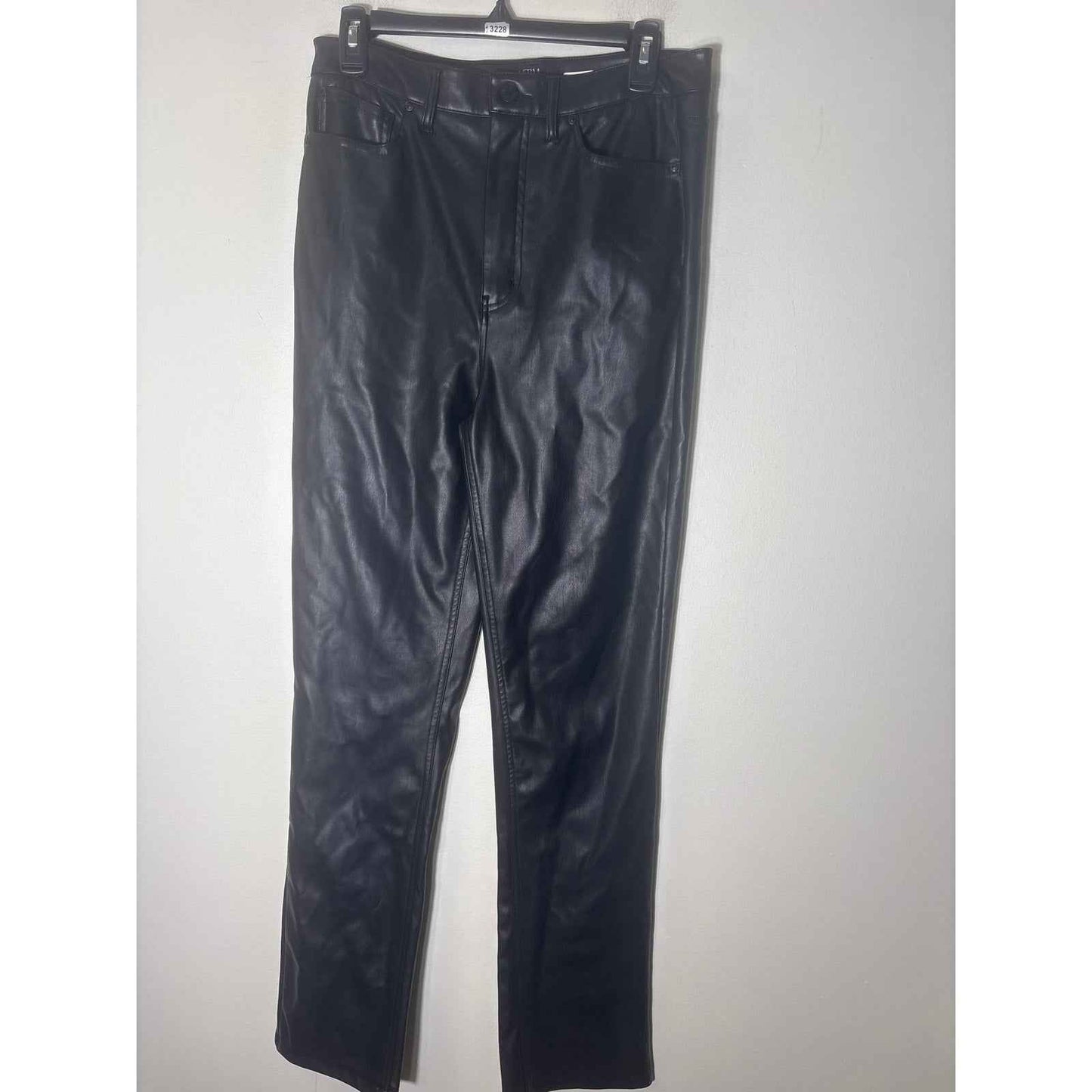 AFRM Black Faux Leather Straight Leg Pants Sz 29