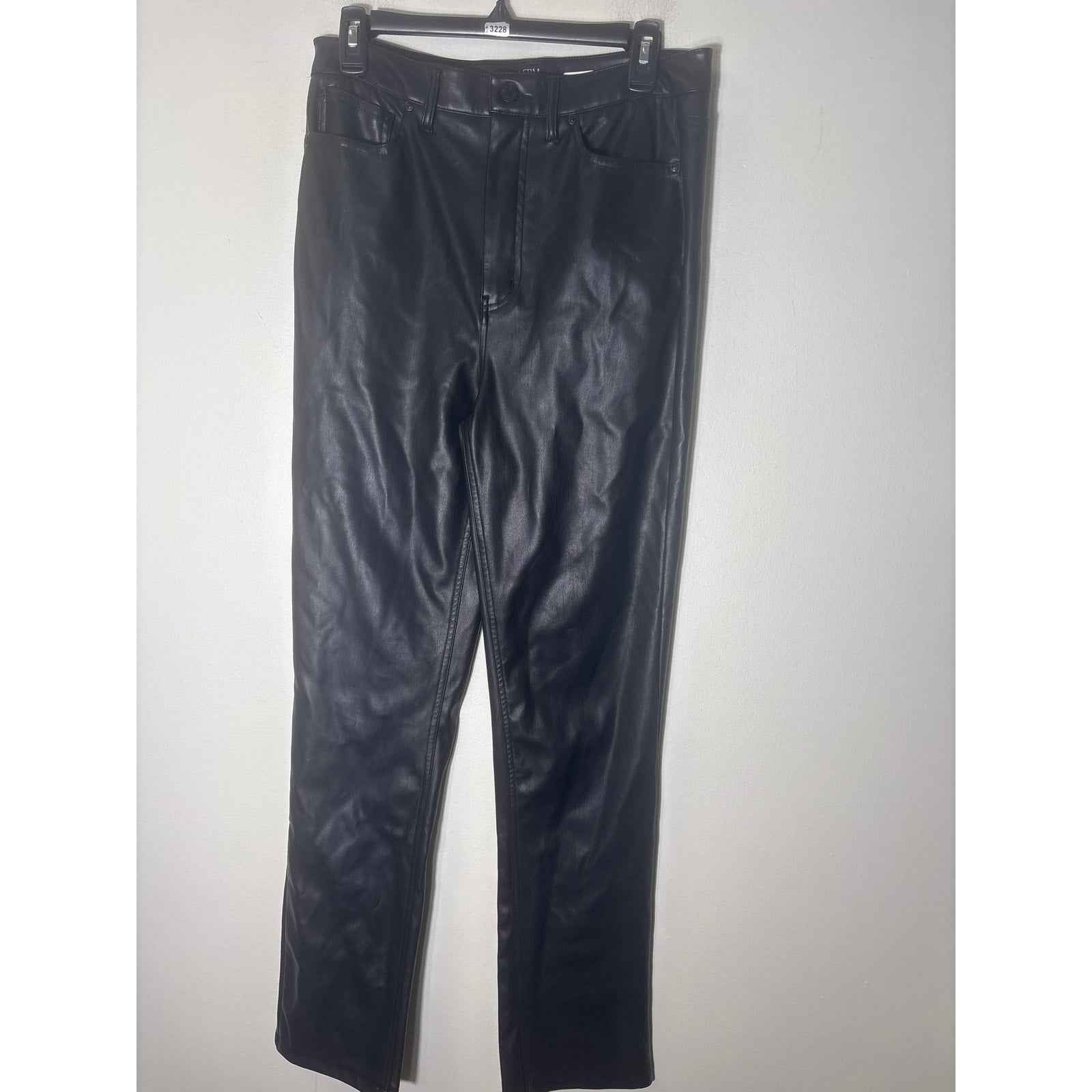 AFRM Black Faux Leather Straight Leg Pants Sz 29