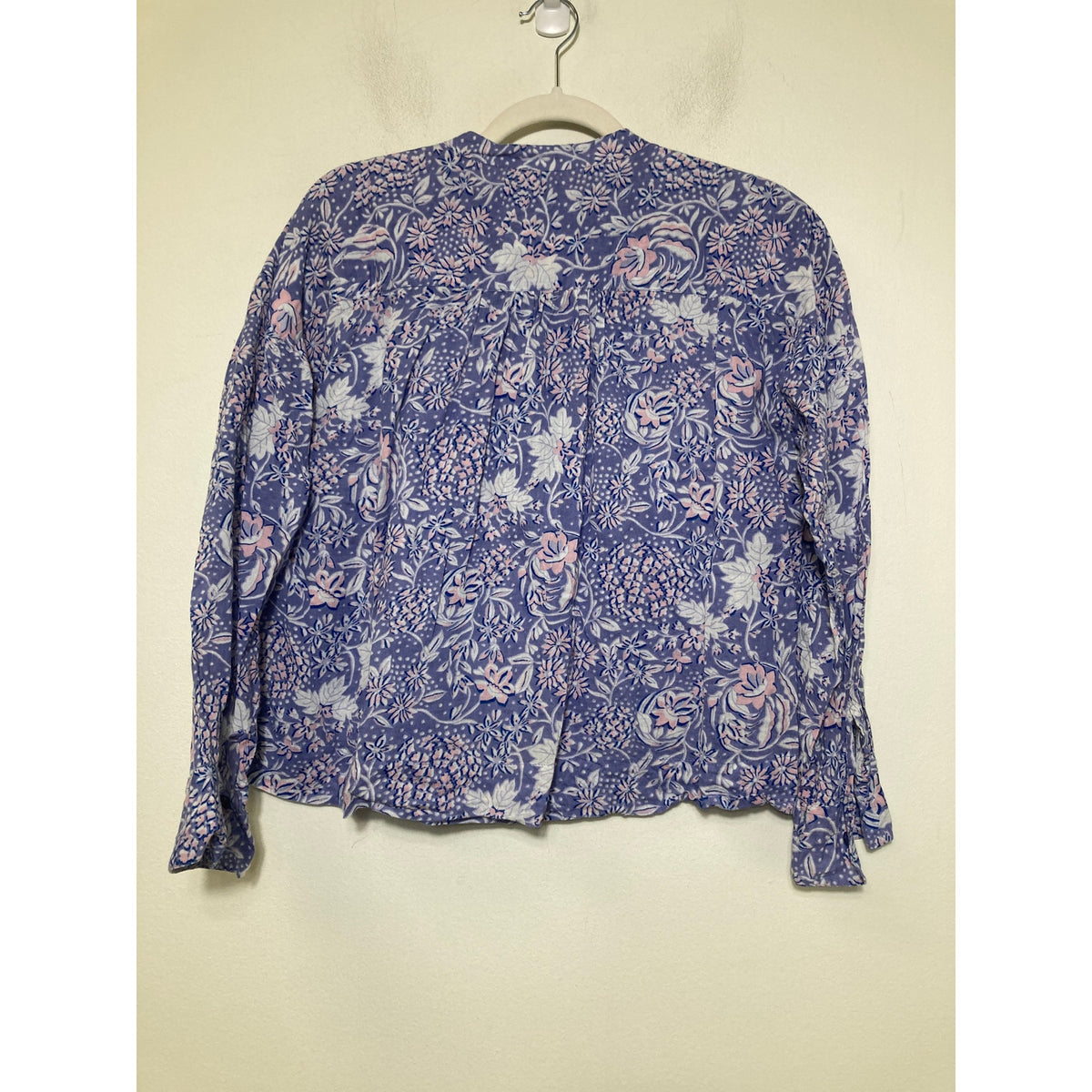 Sundry Purple Floral Long SLeeve Top Sz 1 (small)