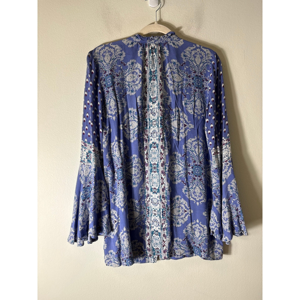 Free People Lillac Long Boho Extra Long Sleeve Button Up Shirt Sz XS