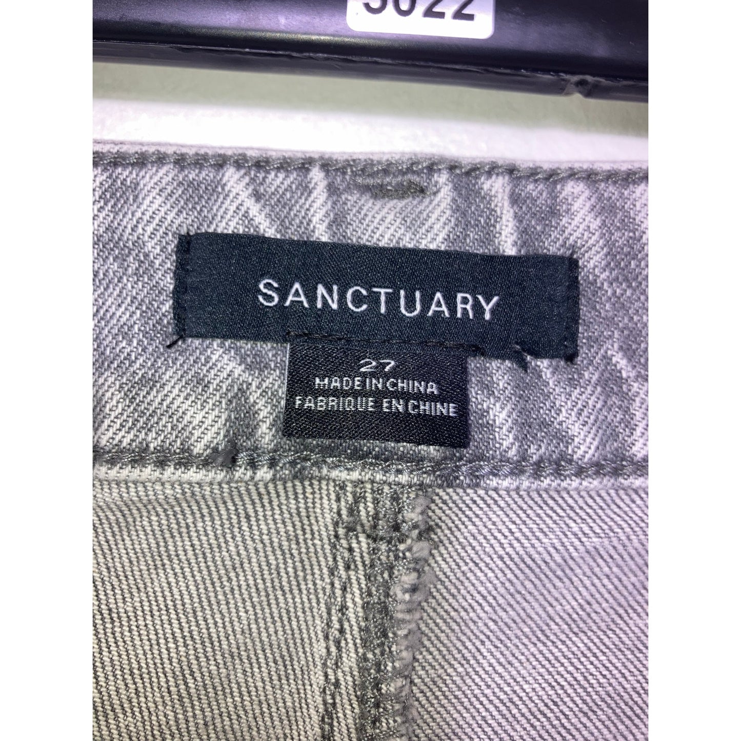 Sanctuary Twisted Seam Barrel Gray Denim Sz 27