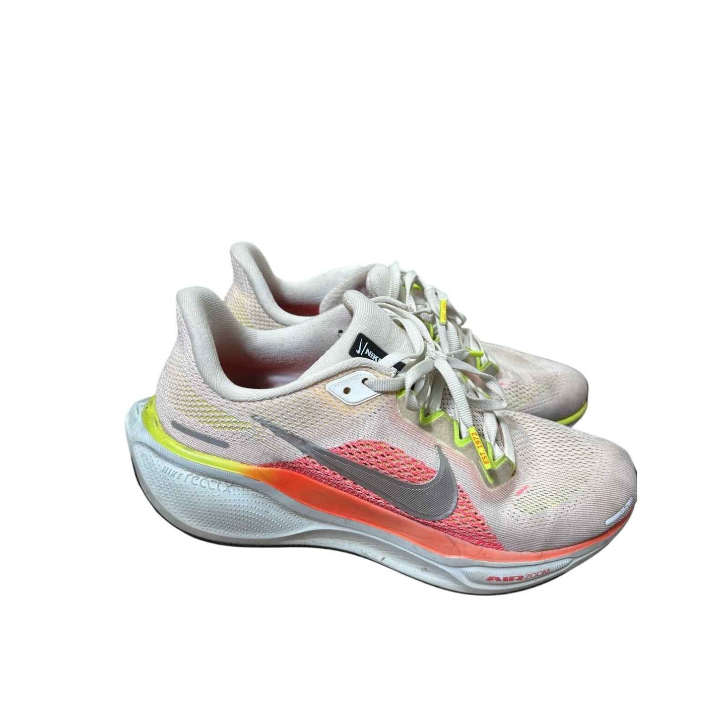 Woman's Nike White Neon Yellow Pegasus 41 Air Zoom Sz 8