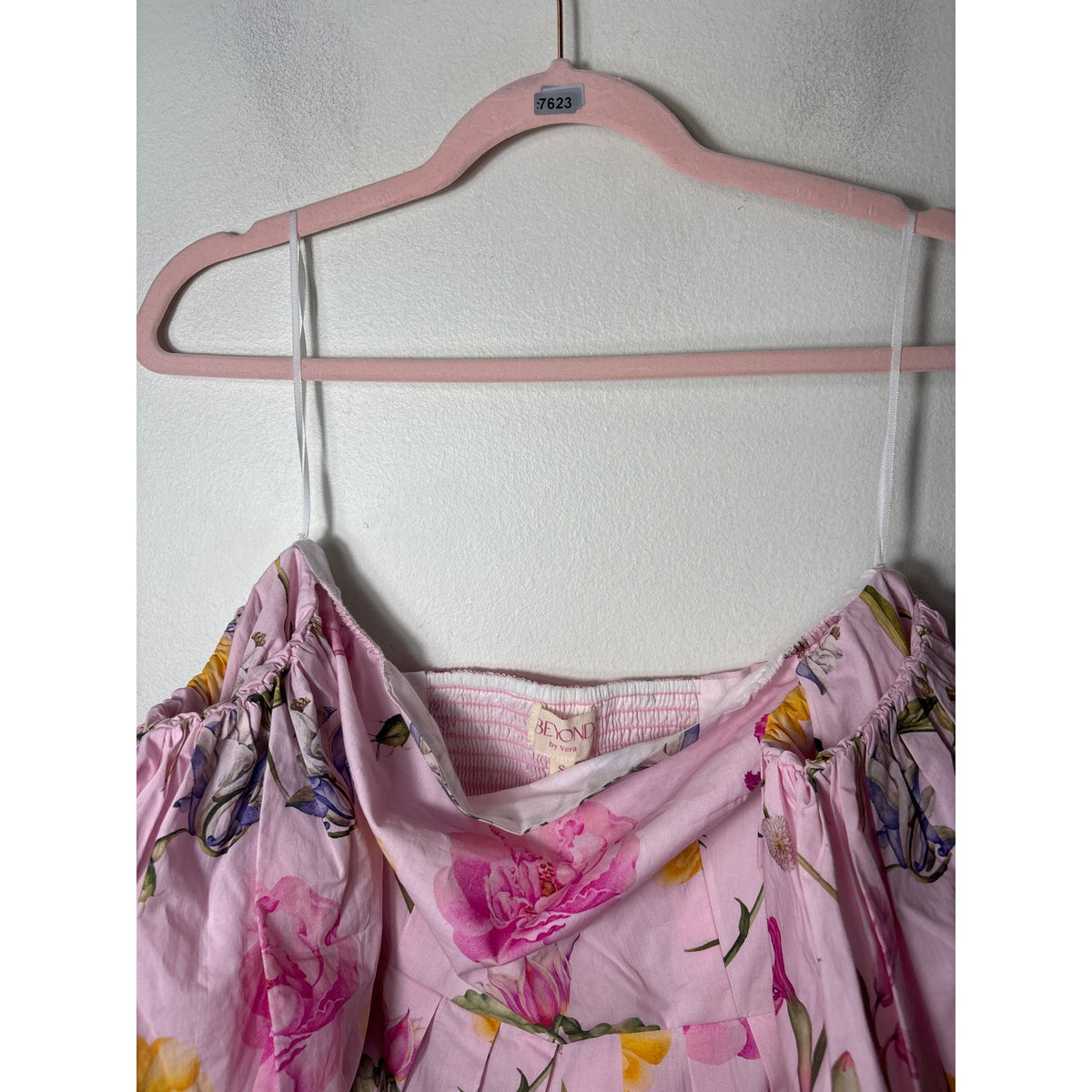 NWT Beyond by Vera Pink Floral Maxi Dress Sz S