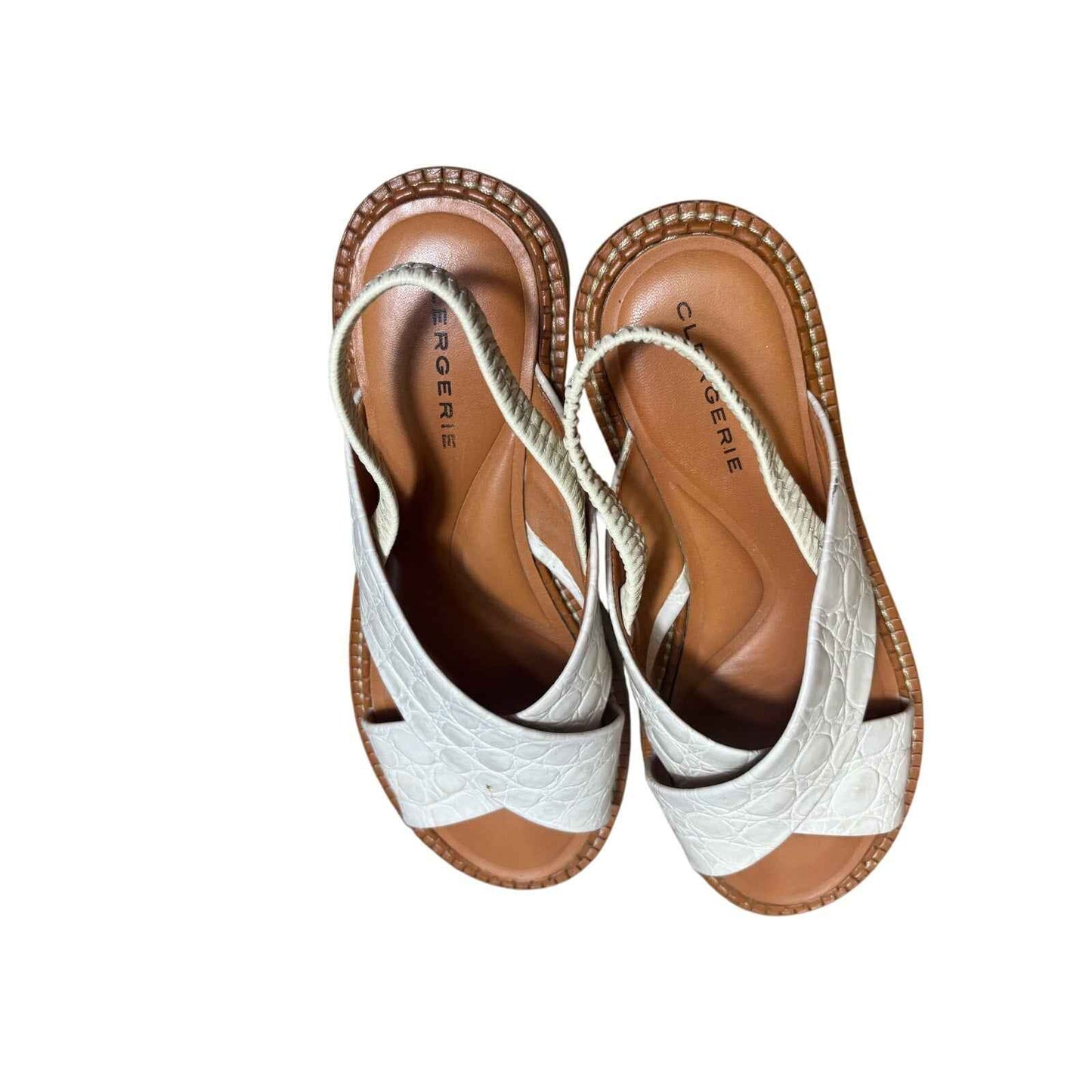 Clergerie Faux Croc Skin Stacked Sandals Sz 38 (7.5/8)