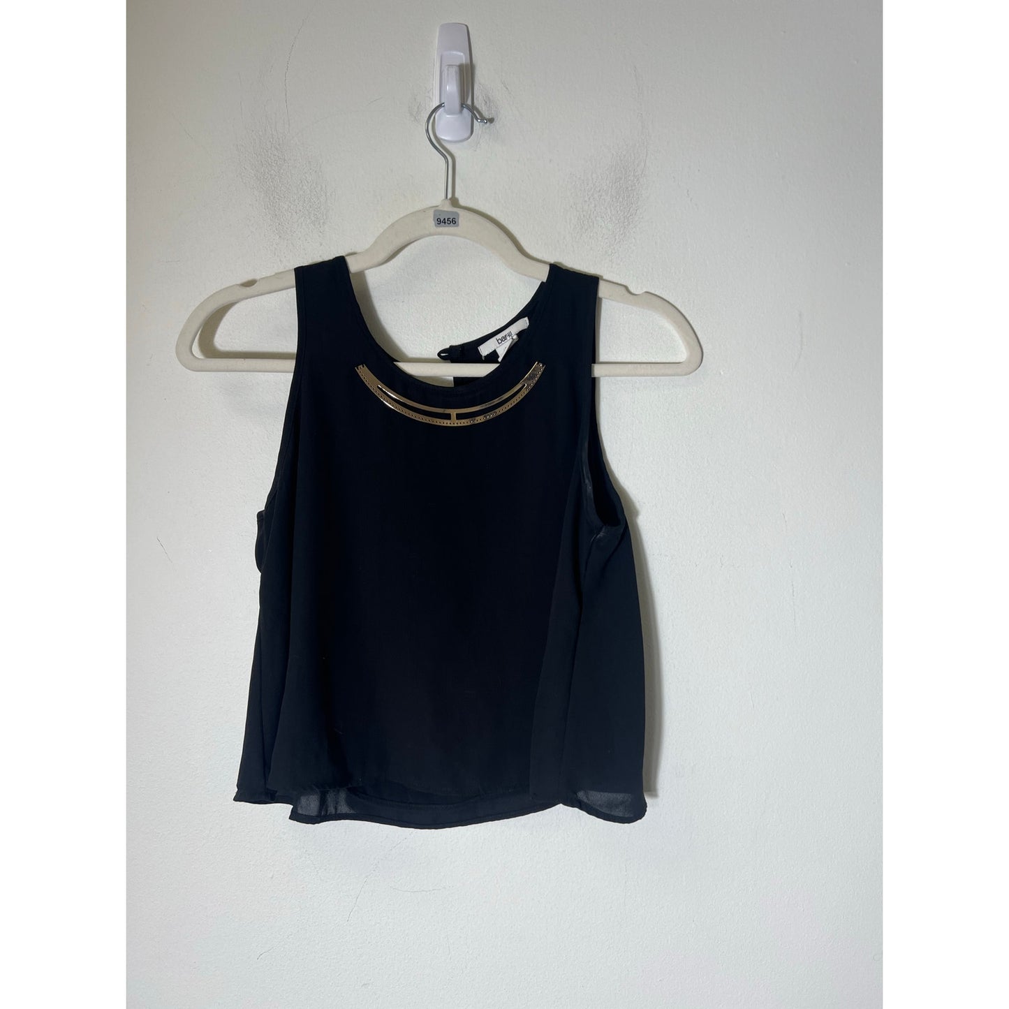 Bar III Black Sleeveless Crop Top Sz XS