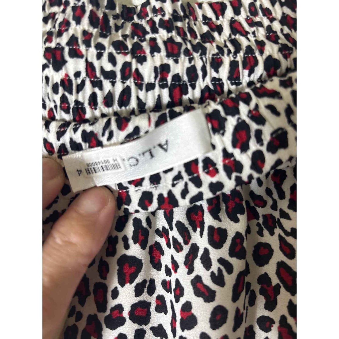 A.L.C. Red White Black Print Pull On Maxi Skirt Sz 4