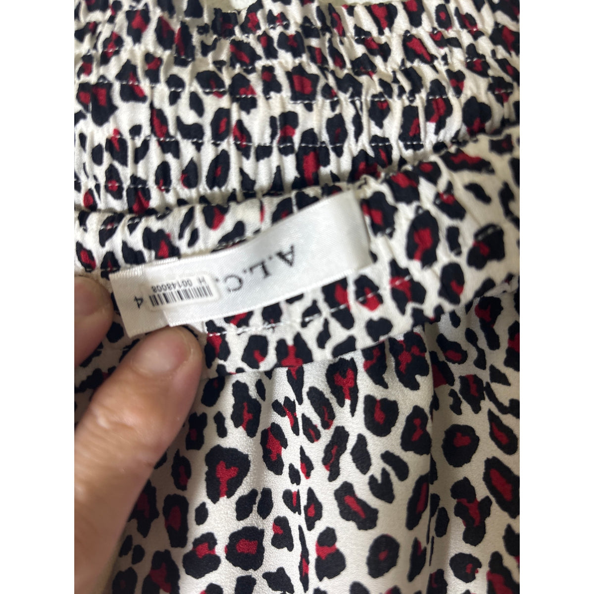 A.L.C. Red White Black Print Pull On Maxi Skirt Sz 4