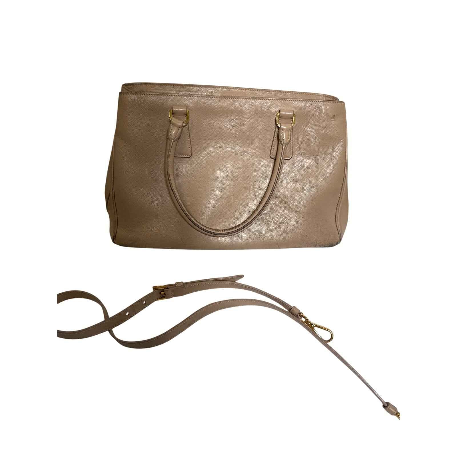 Prada Tan/Beige Saffiano Lux Tote