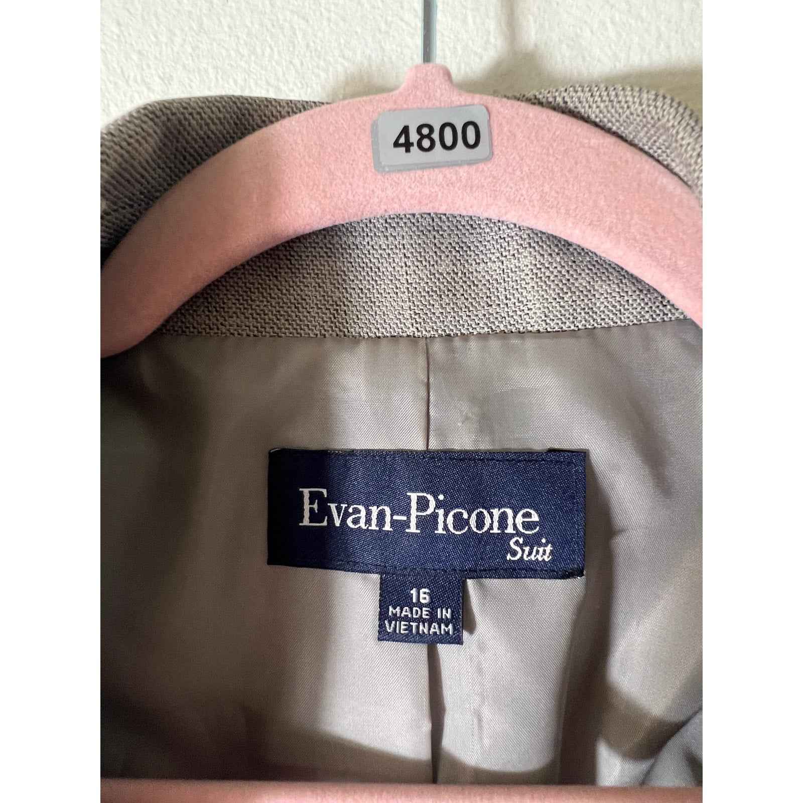 Evan-Picone Gray Polyester Suite Coat and Pants Size 16