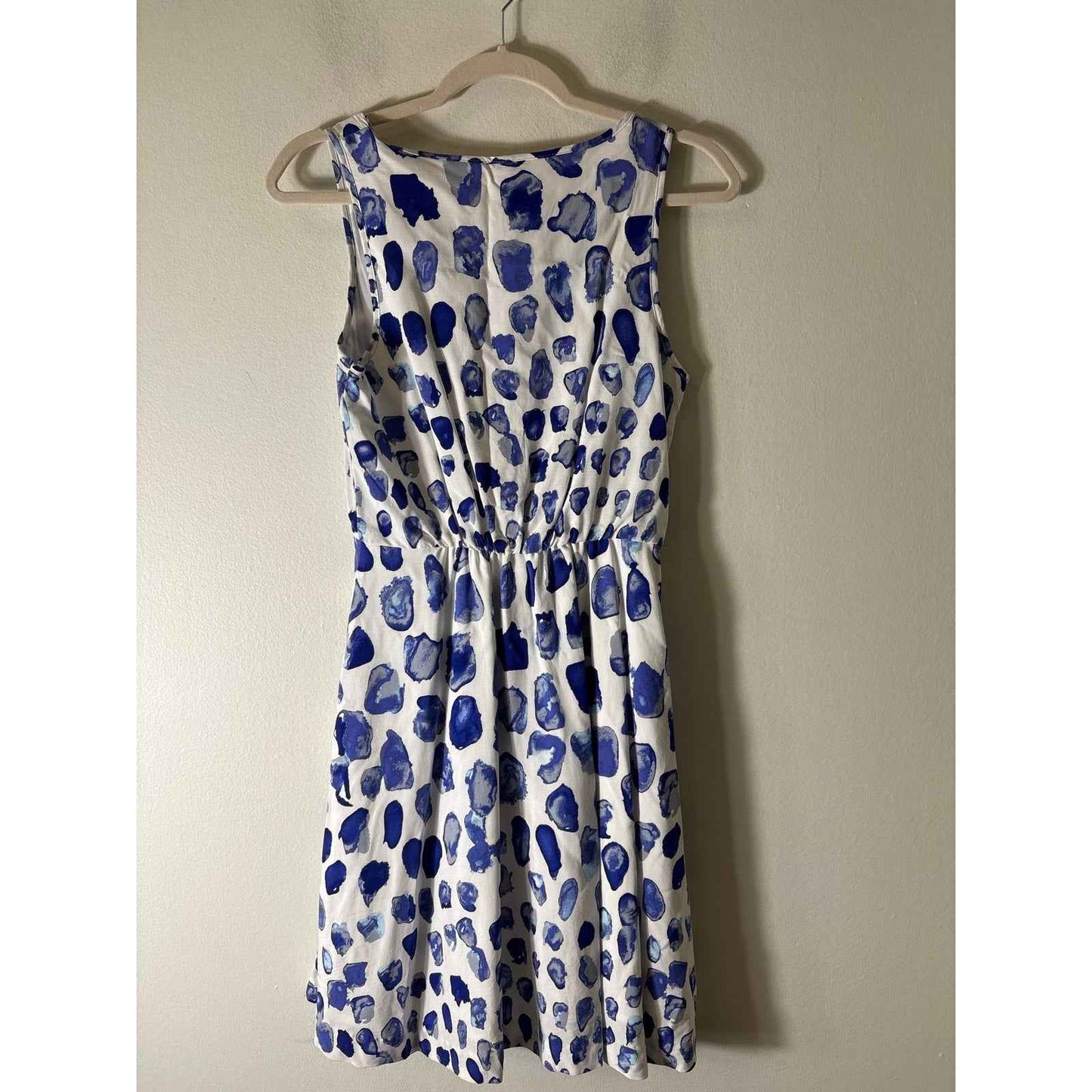 Gap White With Blue Dot Mini Sleeveless Dress Sz XS