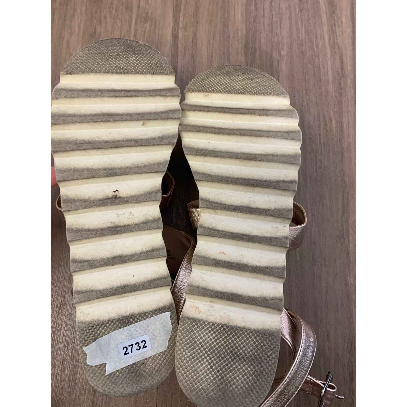 Steve Madden Gold Cork Platform Strap Sandal Sz 10