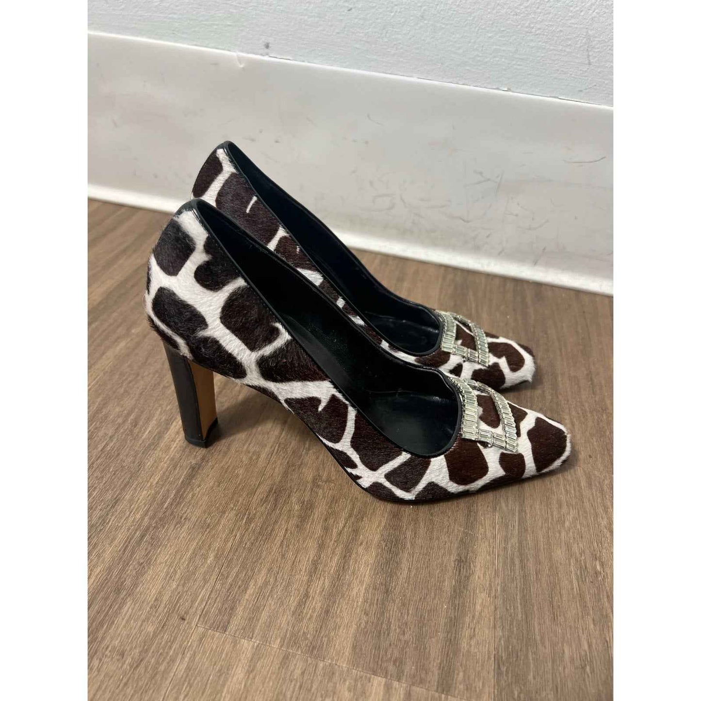 Manolo Blahnik Ponyhair Animal Print Heels Sz 36.5