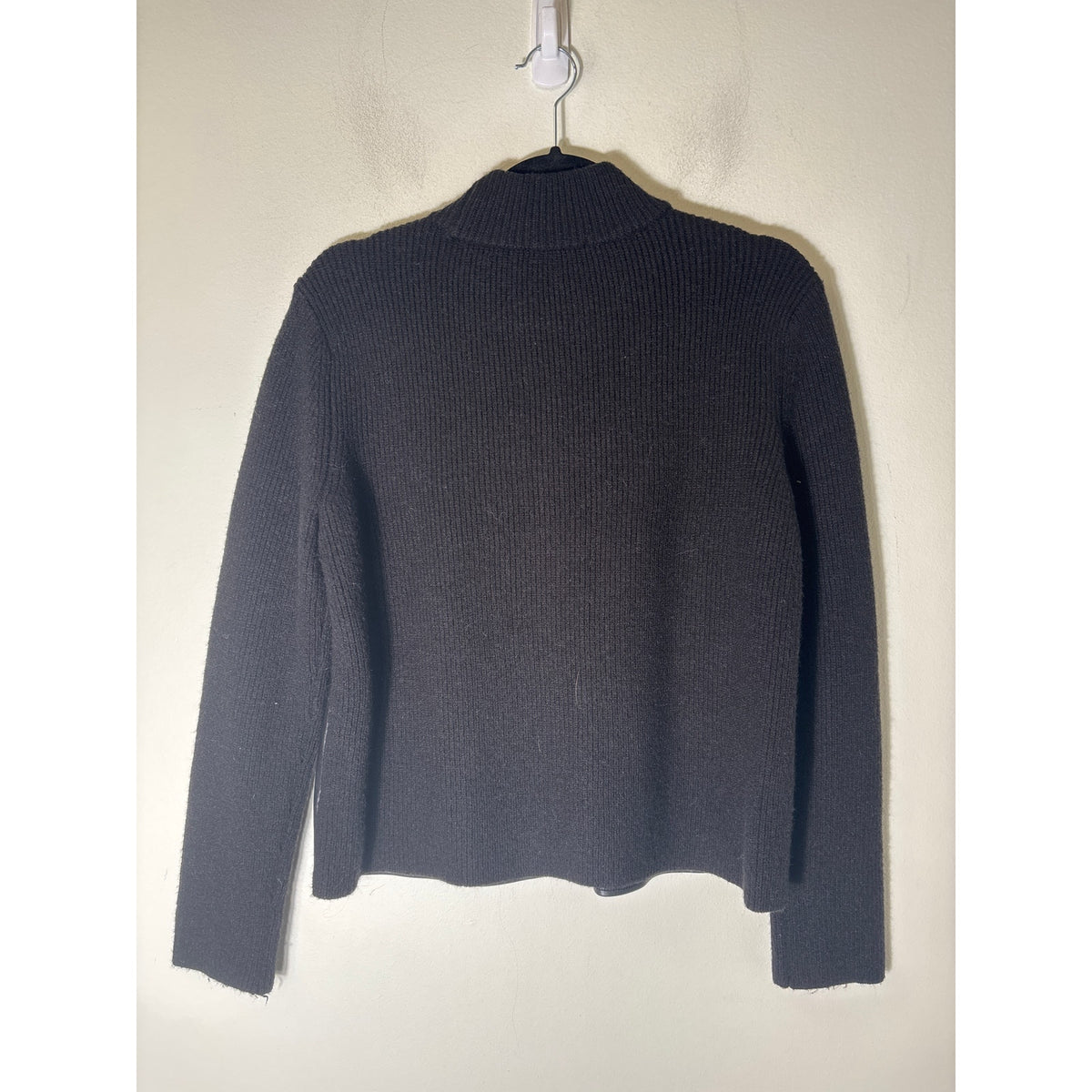 Ann Taylor Faux Leather and Knit Mixed Media Sweater Sz S