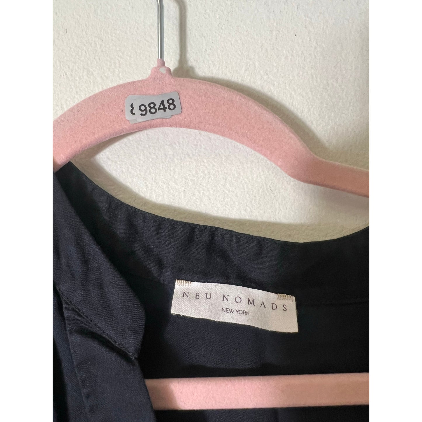 Neu Nomads Black V Neck Short Sleeve Dress Sz L