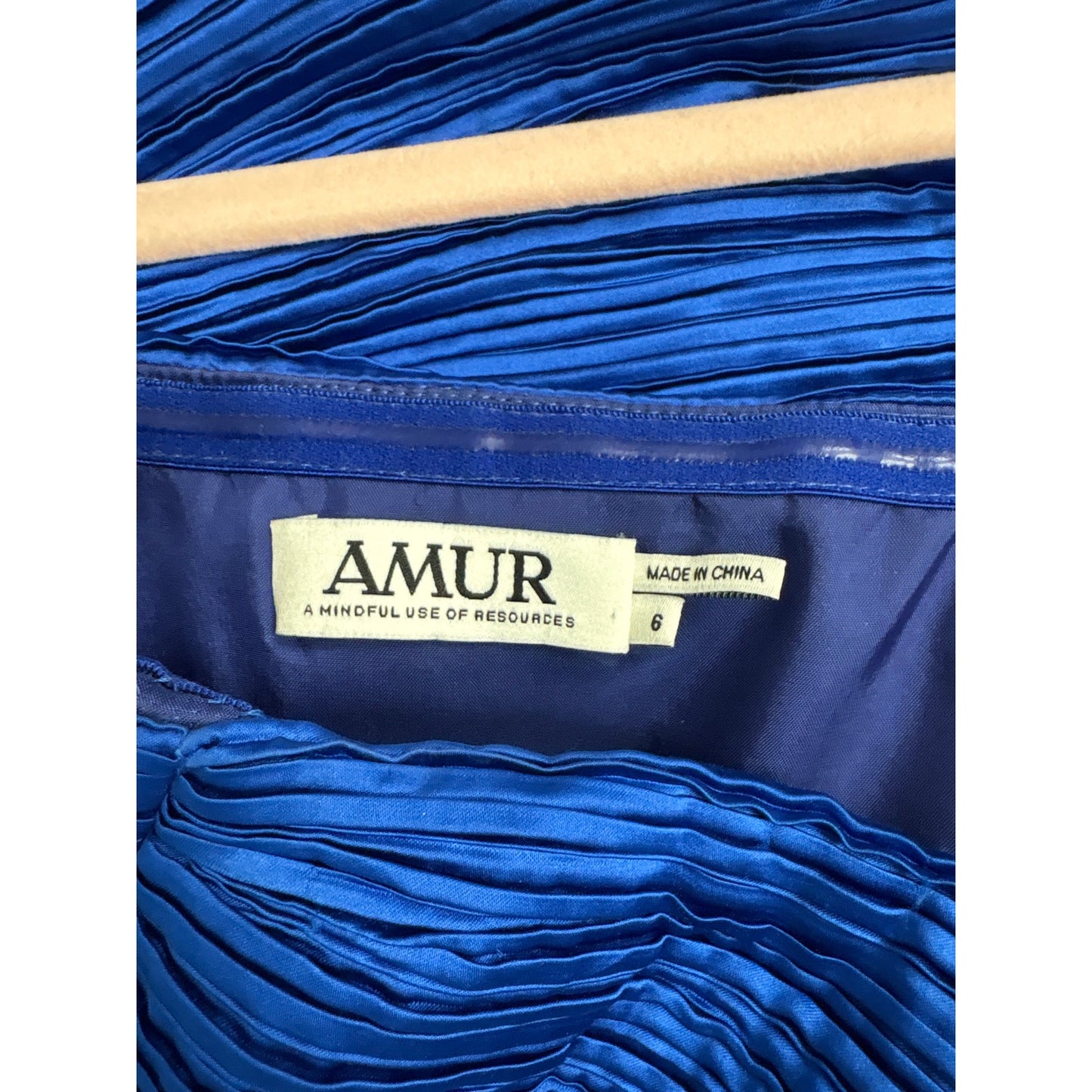 Amur Kayleight Cobalt Blue Strapless Side Ruffle Cocktail Mini Dresss Sz 6