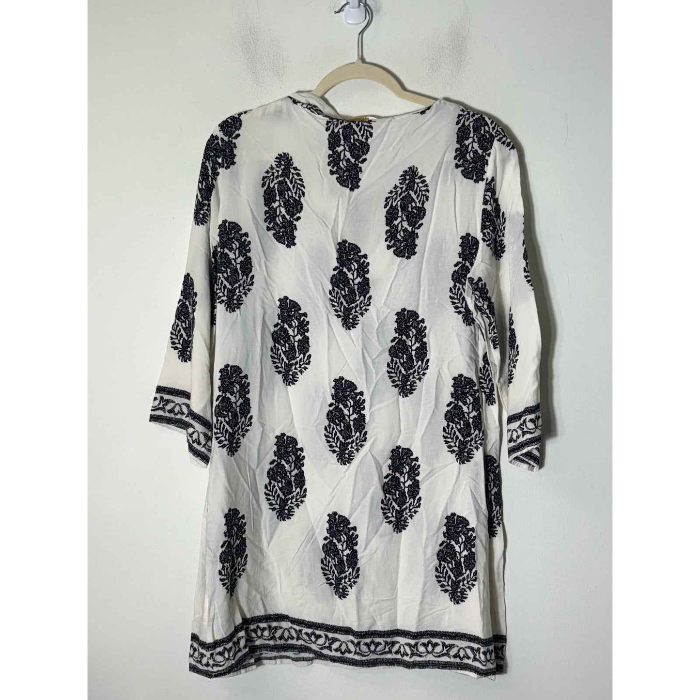 Entro Black and White 3/4 Sleeve Mini Shift Dress Sz L