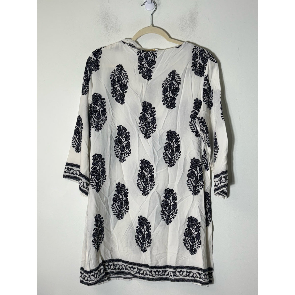 Entro Black and White 3/4 Sleeve Mini Shift Dress Sz L