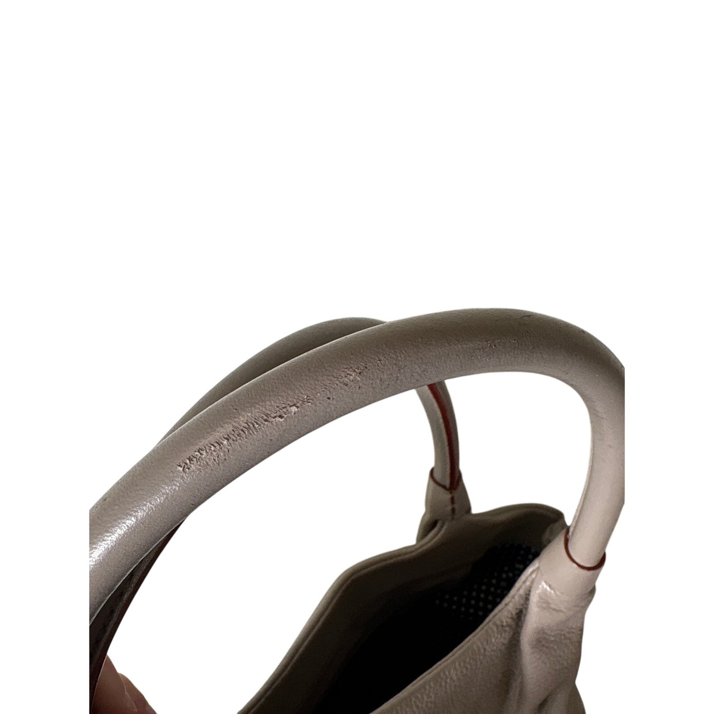 Kate Spade Taupe Shoulder Bag with Ruby Red Detailing