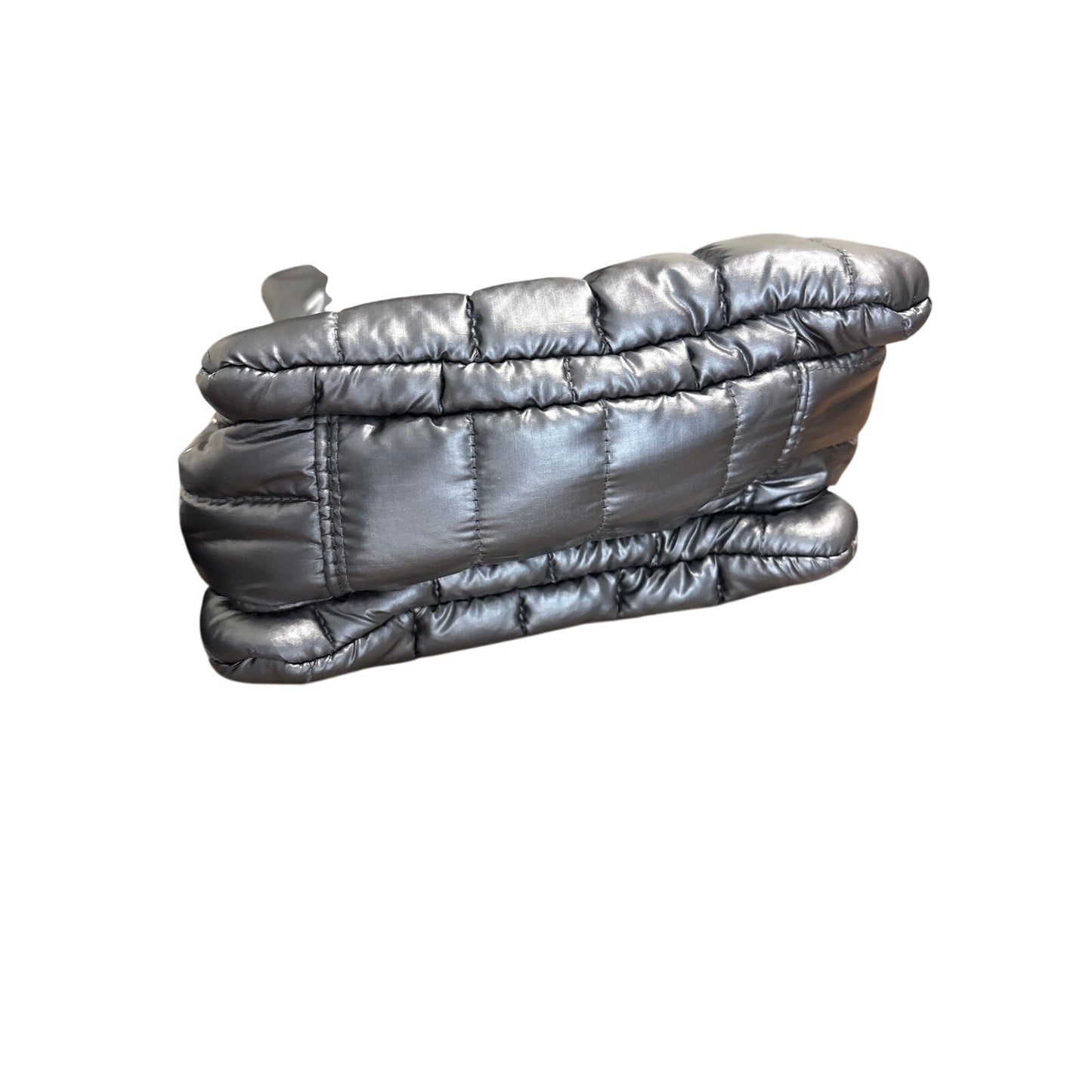Think Roylyn Silver Metallic Puffy Purse 7"x7"