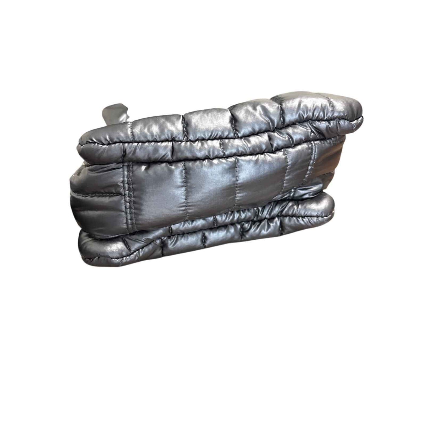 Think Roylyn Silver Metallic Puffy Purse 7"x7"