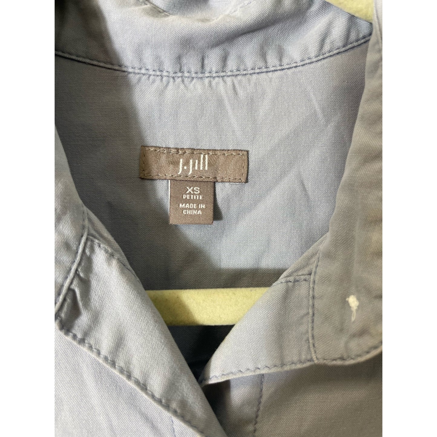 J Jill Blue Cotton Button Front Shirt Sz XS P