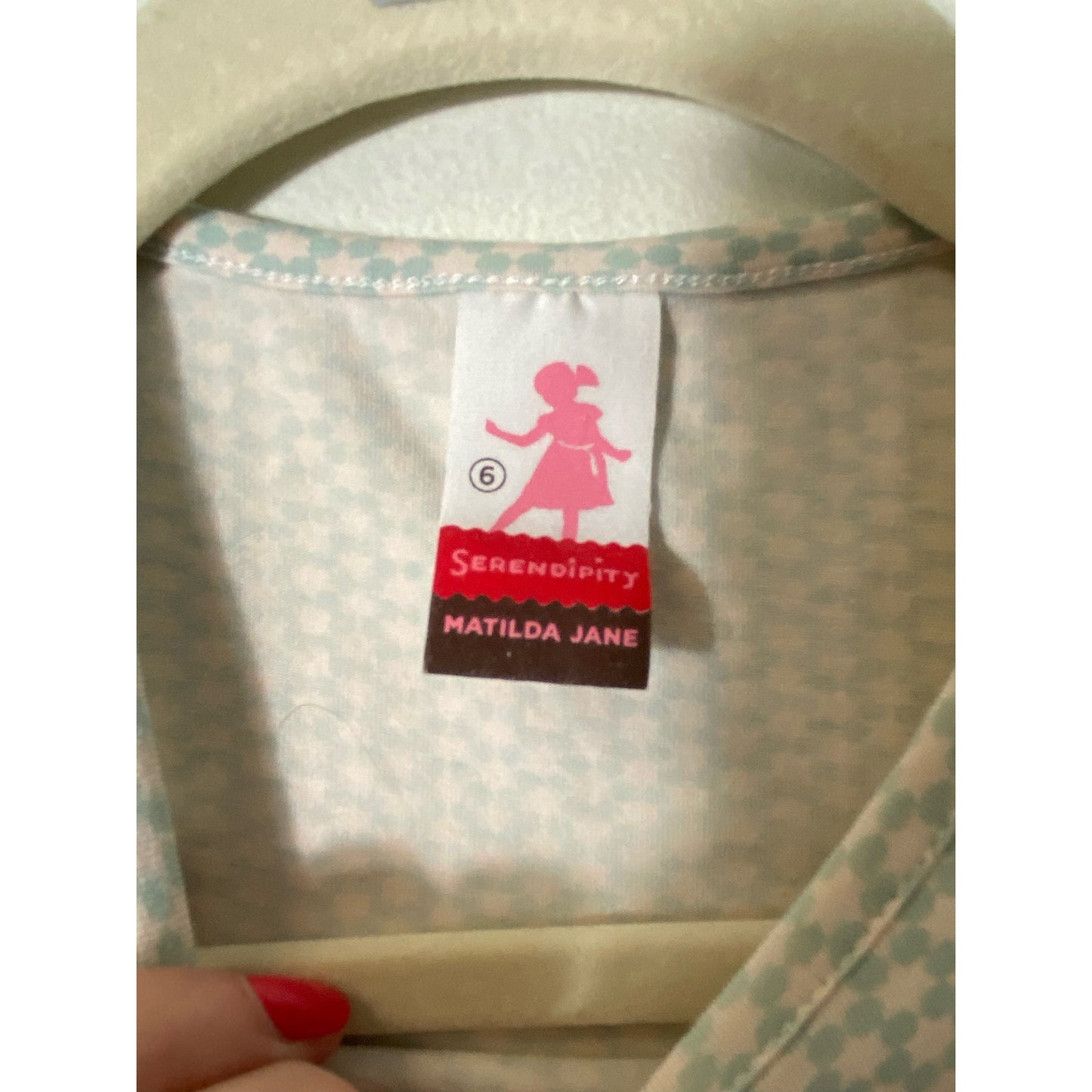 Girls Matilda Jane Green/White top Sz 6