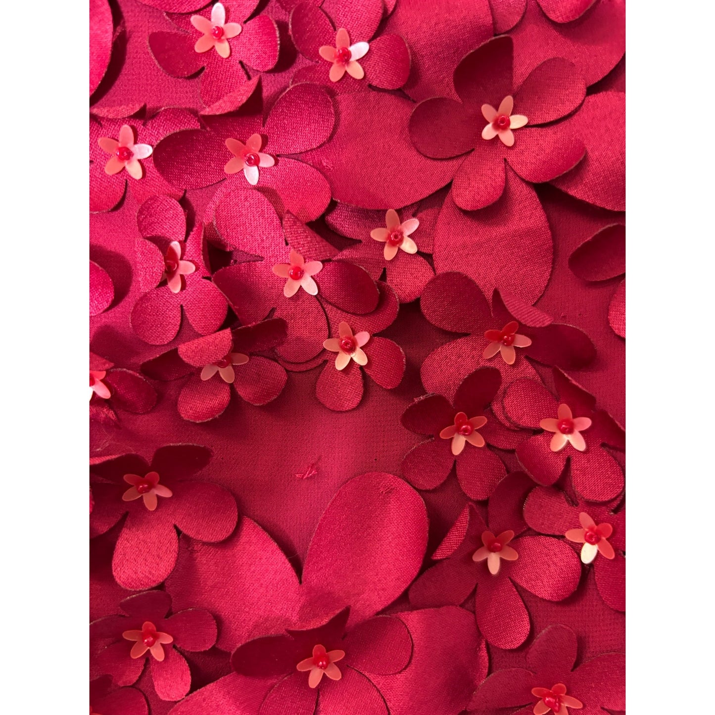 Anthropologie Varun Banl 6 Rosemarie Cranberry Beaded Floral Top Sz 4