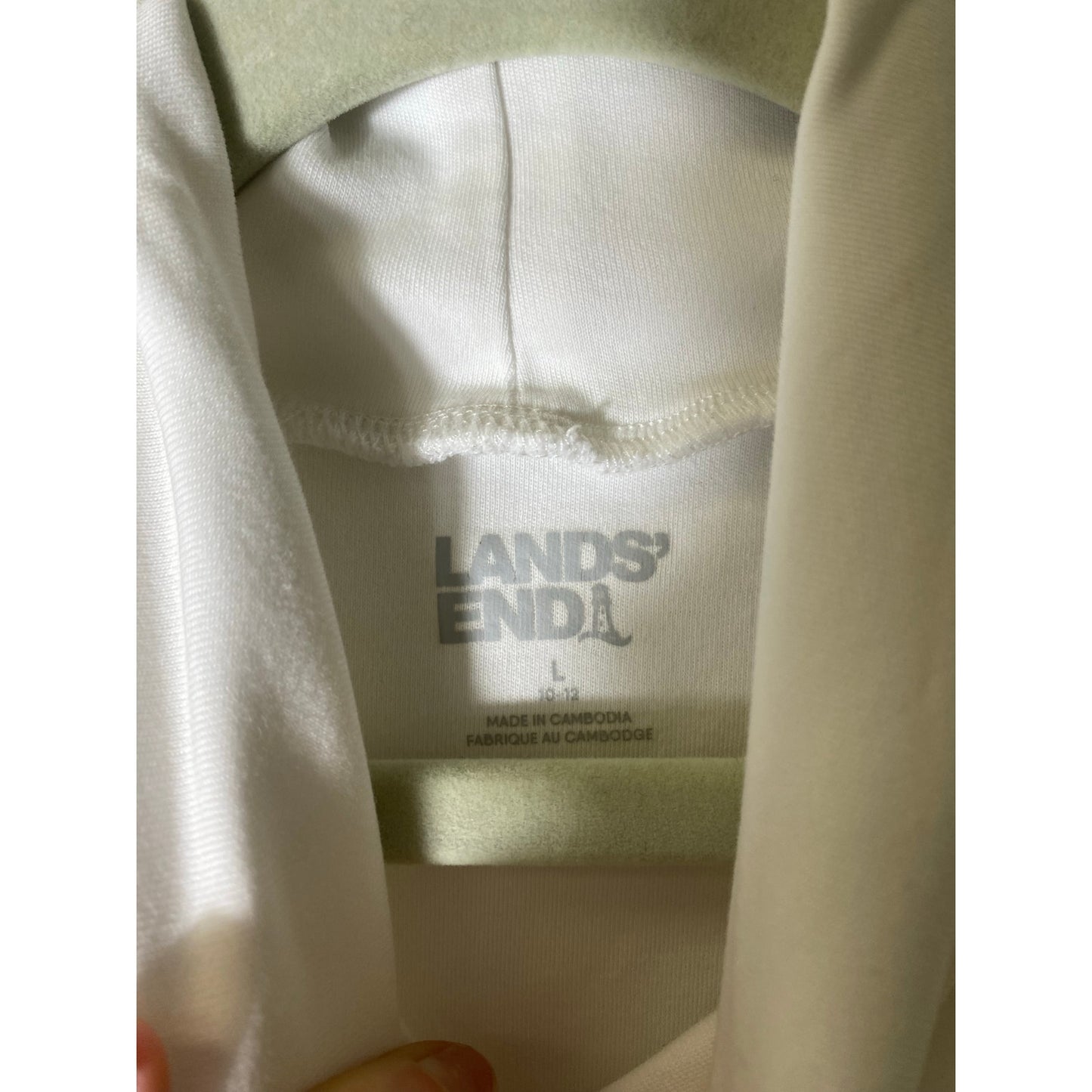 Lands End White Turtleneck Sz YL 10-12
