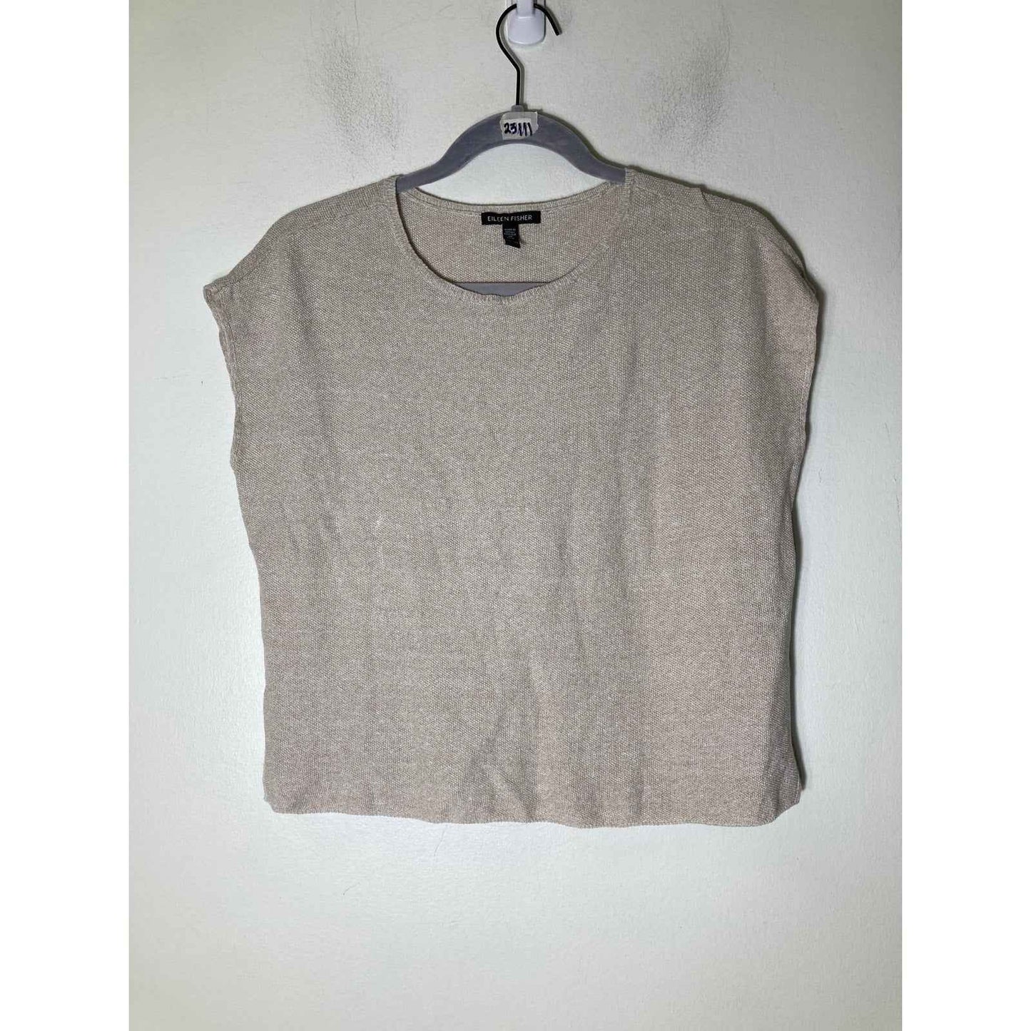 Eileen Fisher Tan Lightweight Pullover Shortsleeve Top Sz XXS