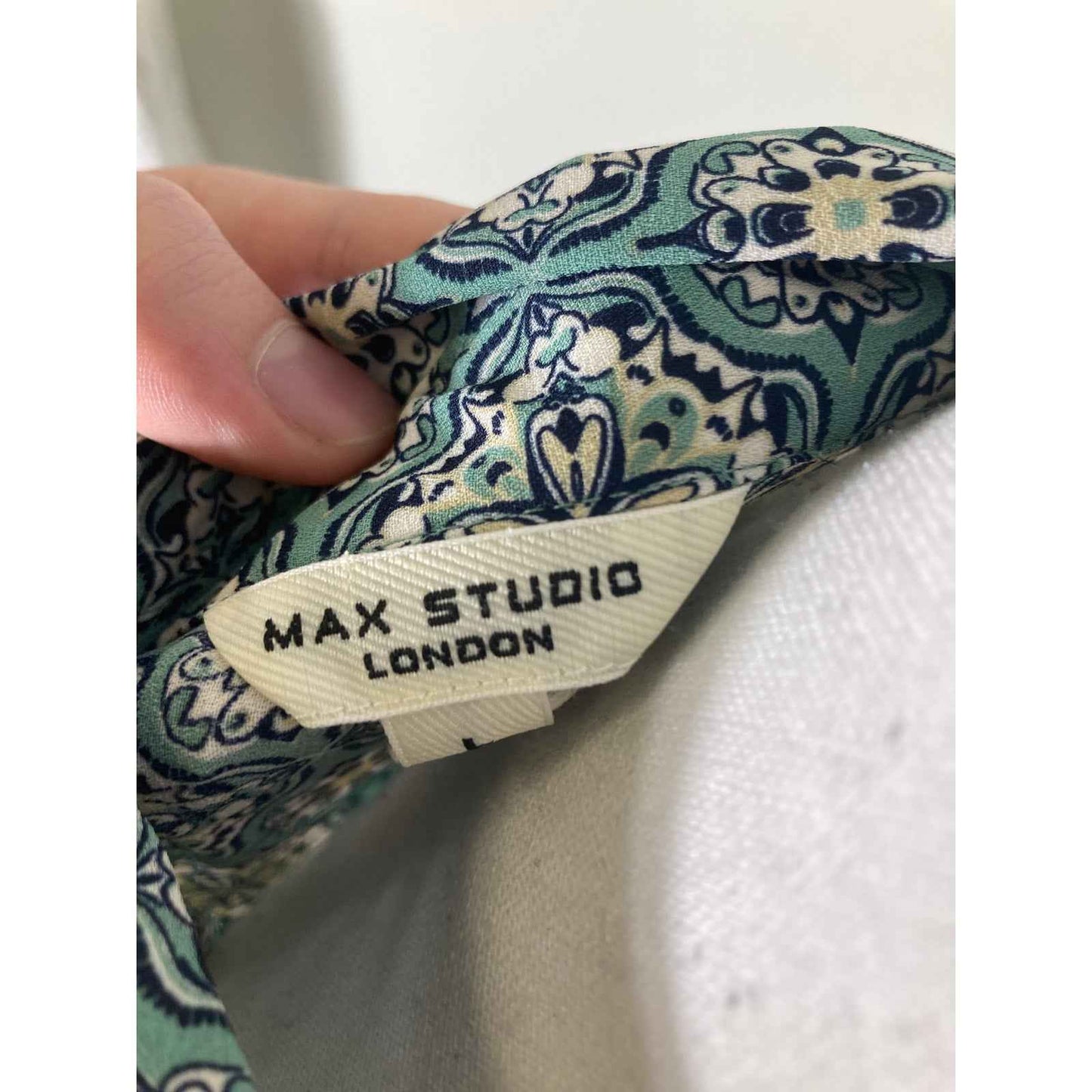 NWT Max Studio Teal Design Maxi Dress Sz L