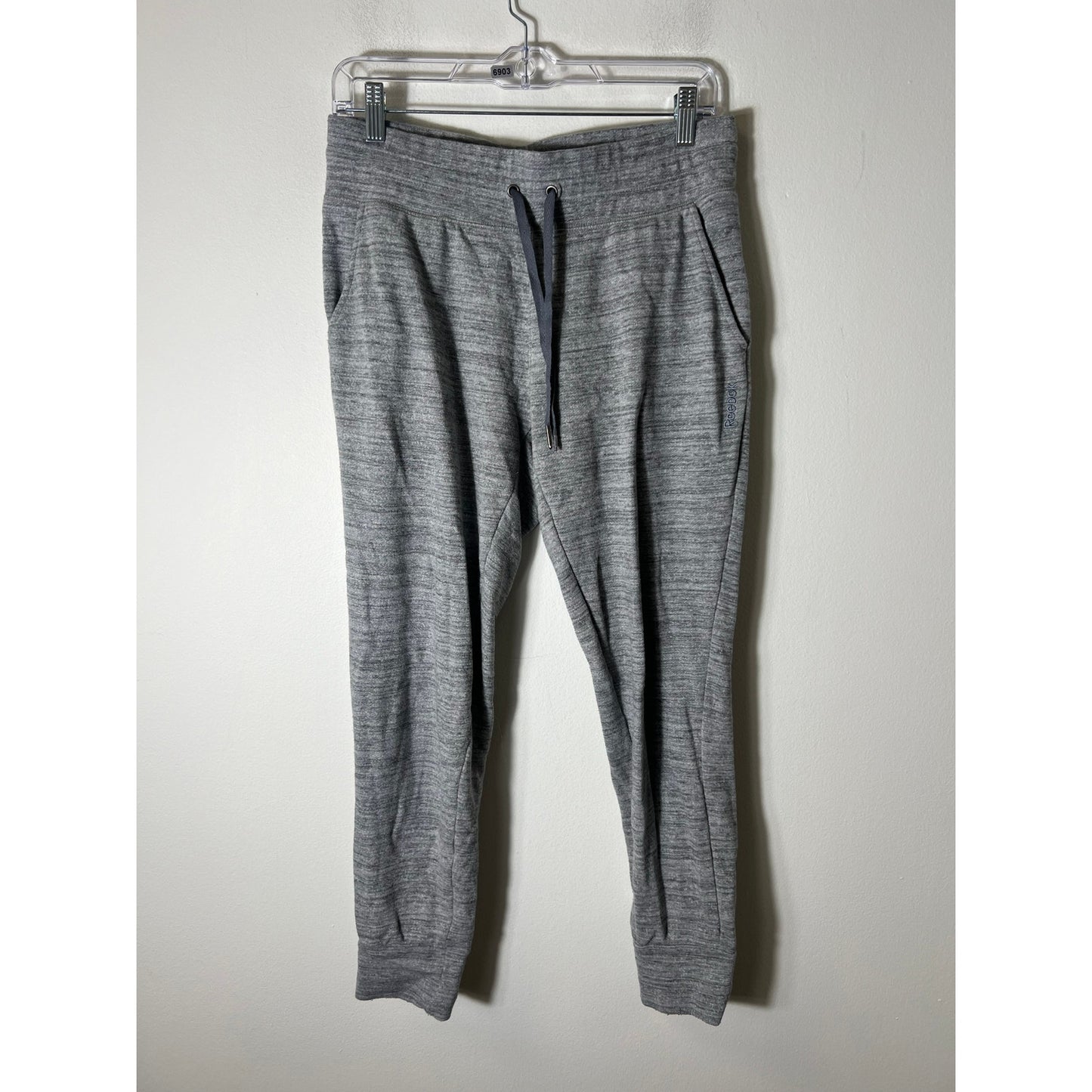 Womens Reebok Grey Athletic Drawstring Joggers Sz S
