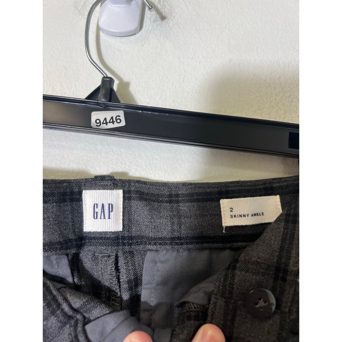 NWT Gap Gray Plaid Skinny Ankle Pants Sz 2
