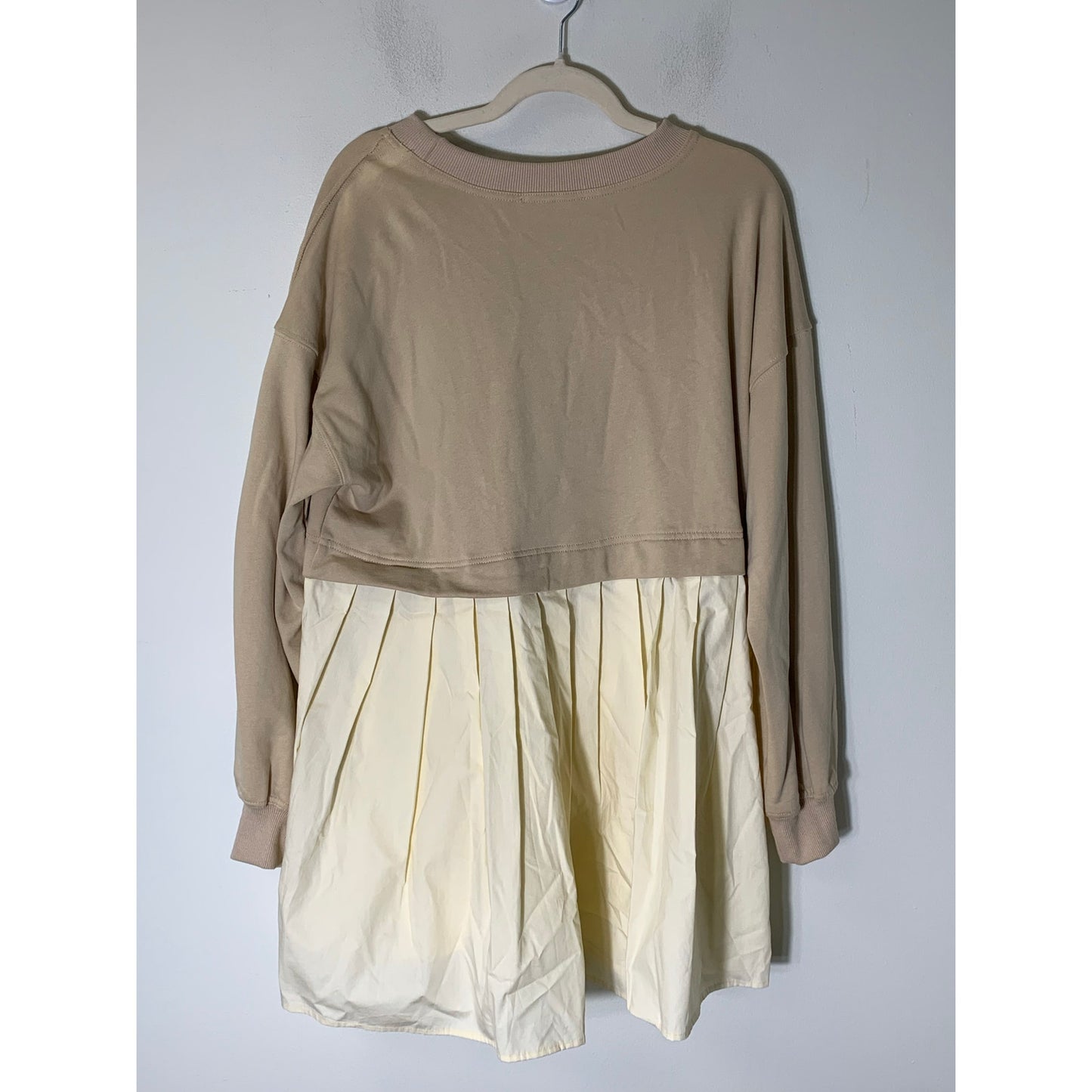 In The Beginning Butter Sweatshirt Dress Sz M/L