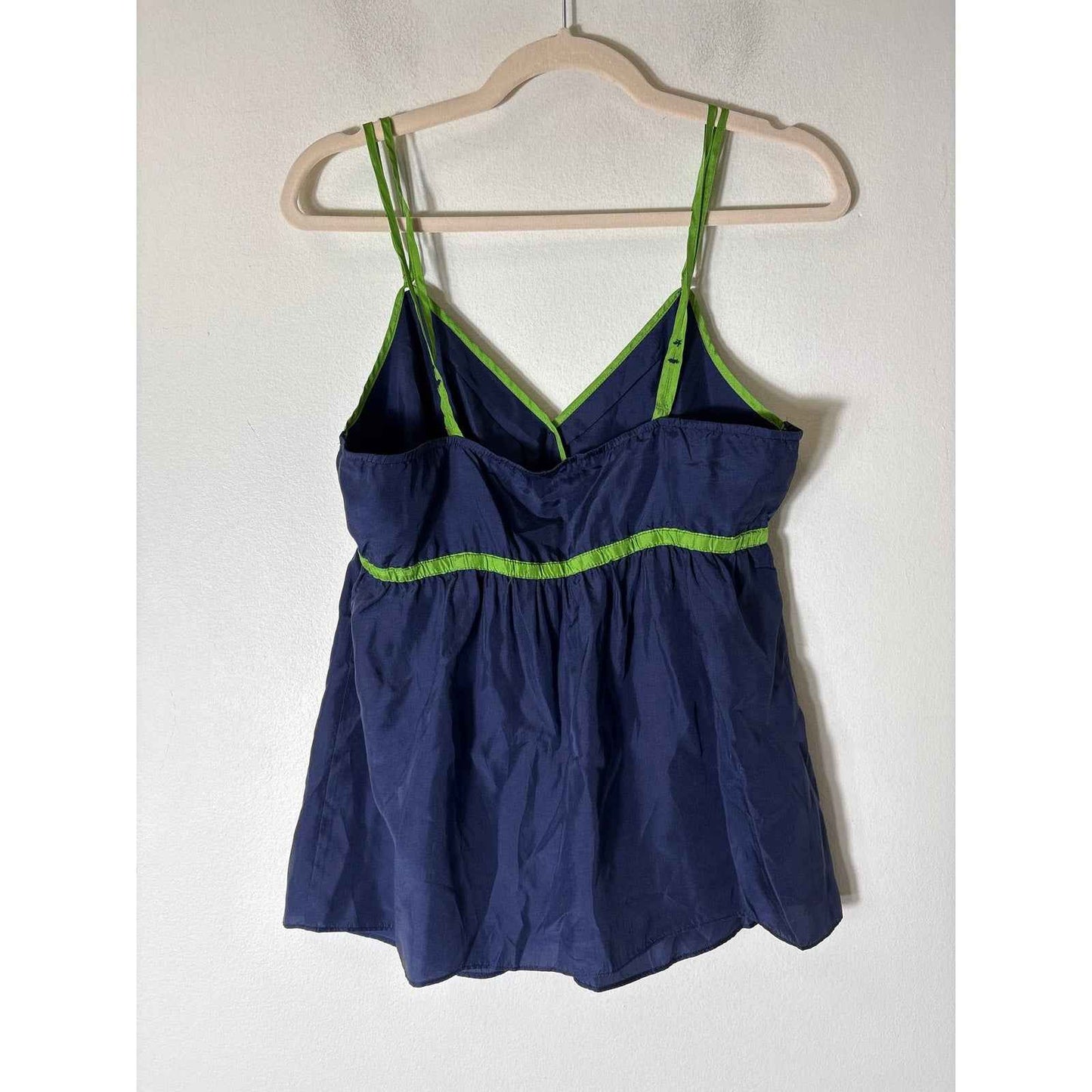 J. Crew Navy Silk V-Neck Summer Top Sz 8