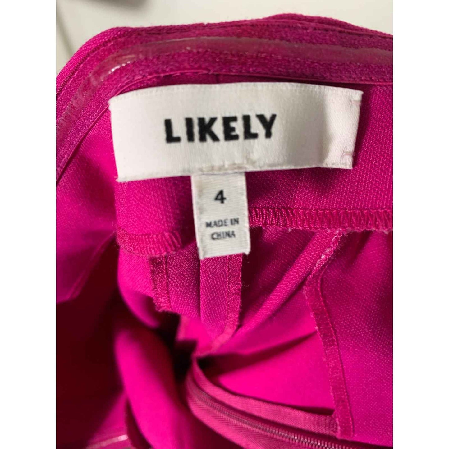 Likely Magent Strapless cocktail Dress Sz 4`