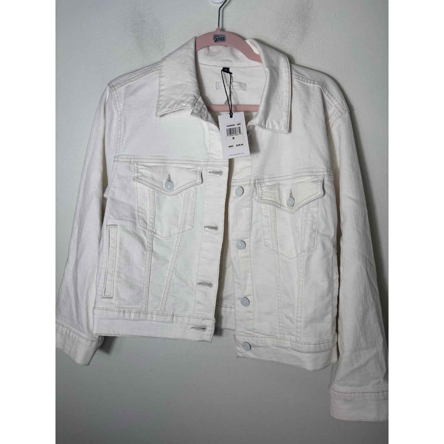 NWT 7 for all Mankind Off White Denim Jacket Sz M