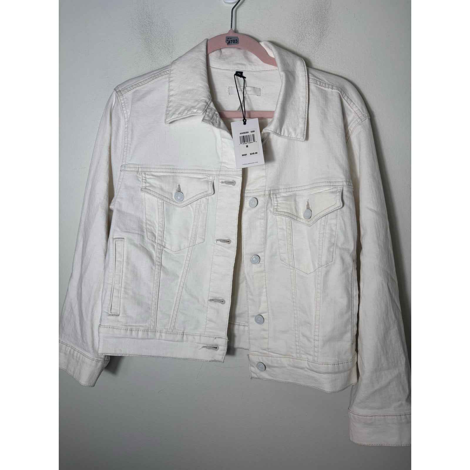 NWT 7 for all Mankind Off White Denim Jacket Sz M