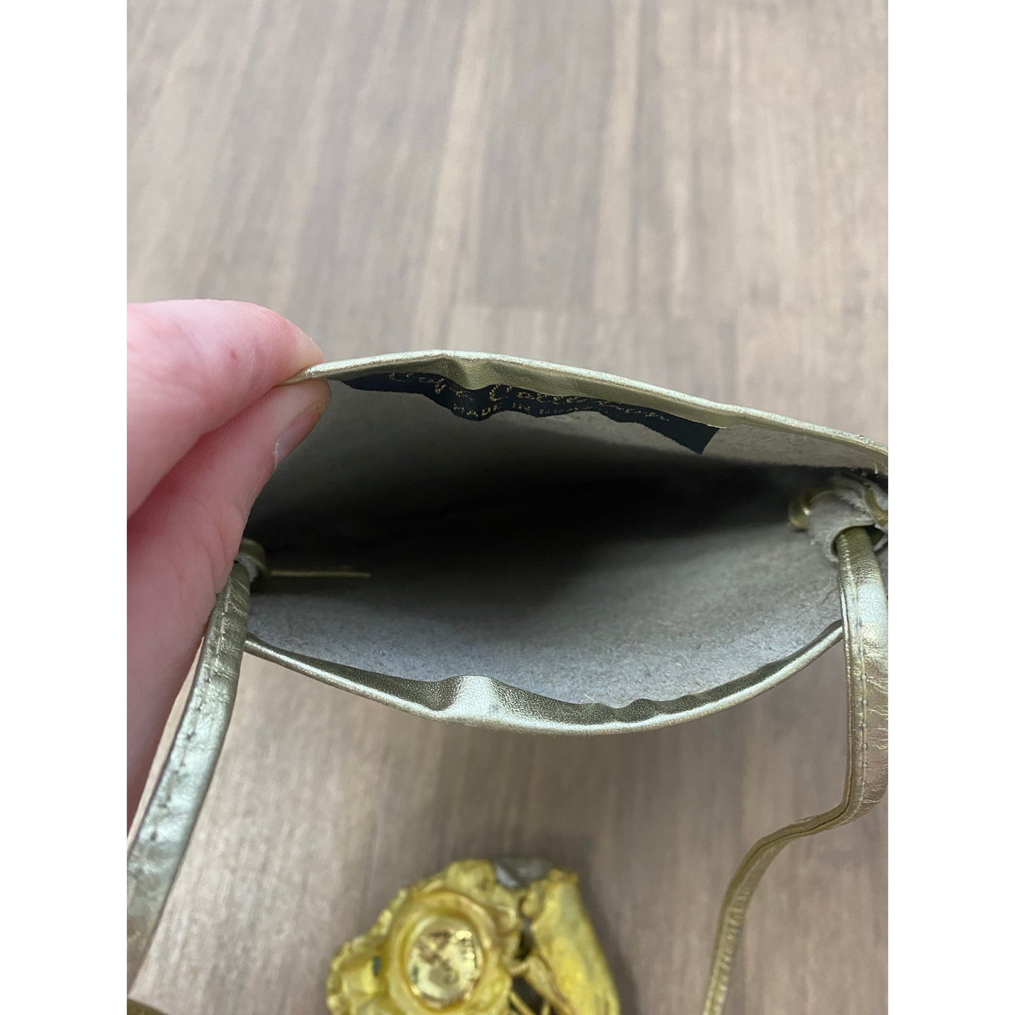 Vintage Copa Collection Brutalist Gold Leather Purse