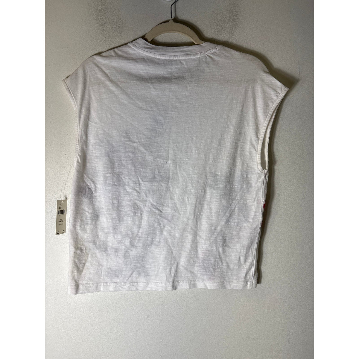 NWT Anthropologie Flower Embroidery Muscle Tee Sz XXSP