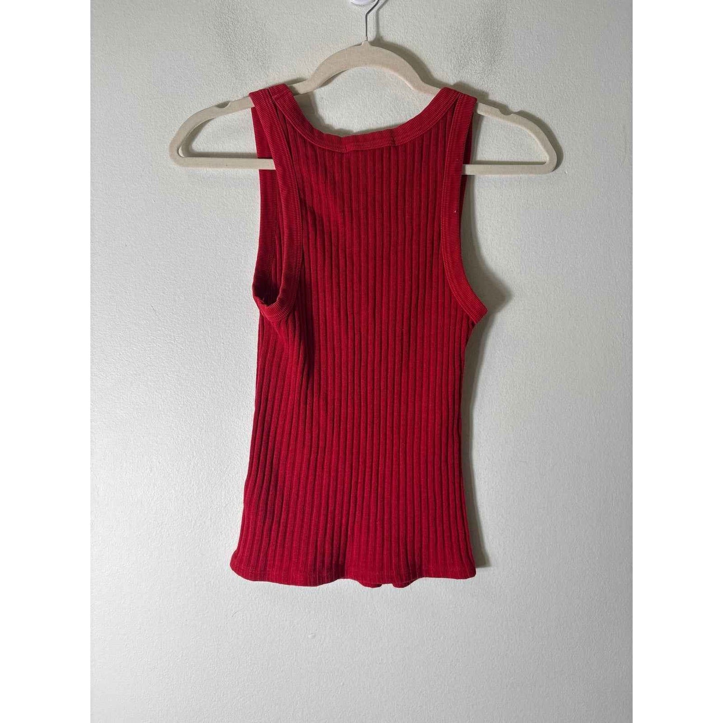 Project Social T Red Ribbed Sweater Tank Sz S