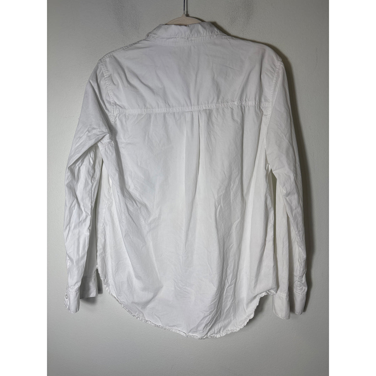 Monrow White Long Sleeve Button Up Cotton Shirt Sz M