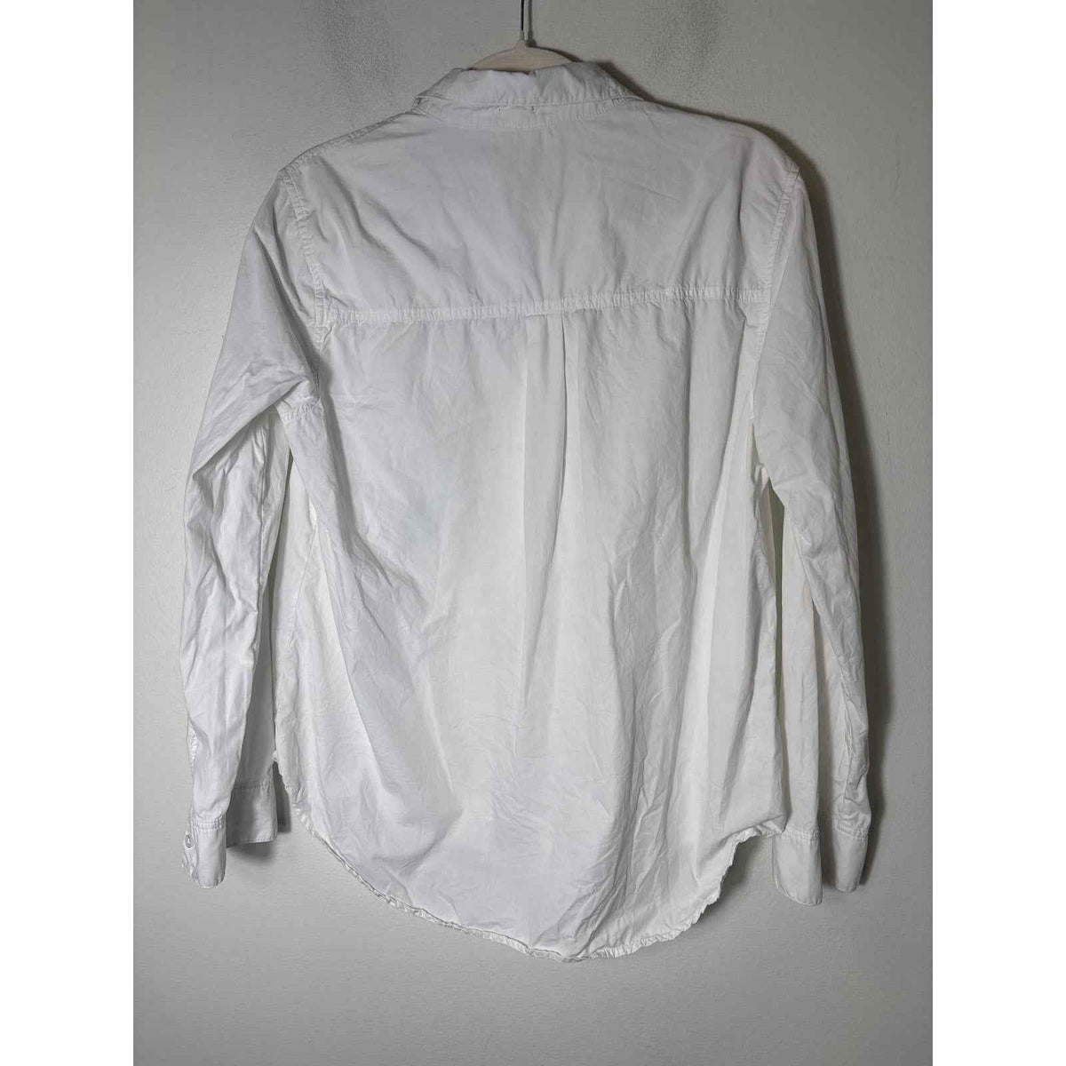 Monrow White Long Sleeve Button Up Cotton Shirt Sz M