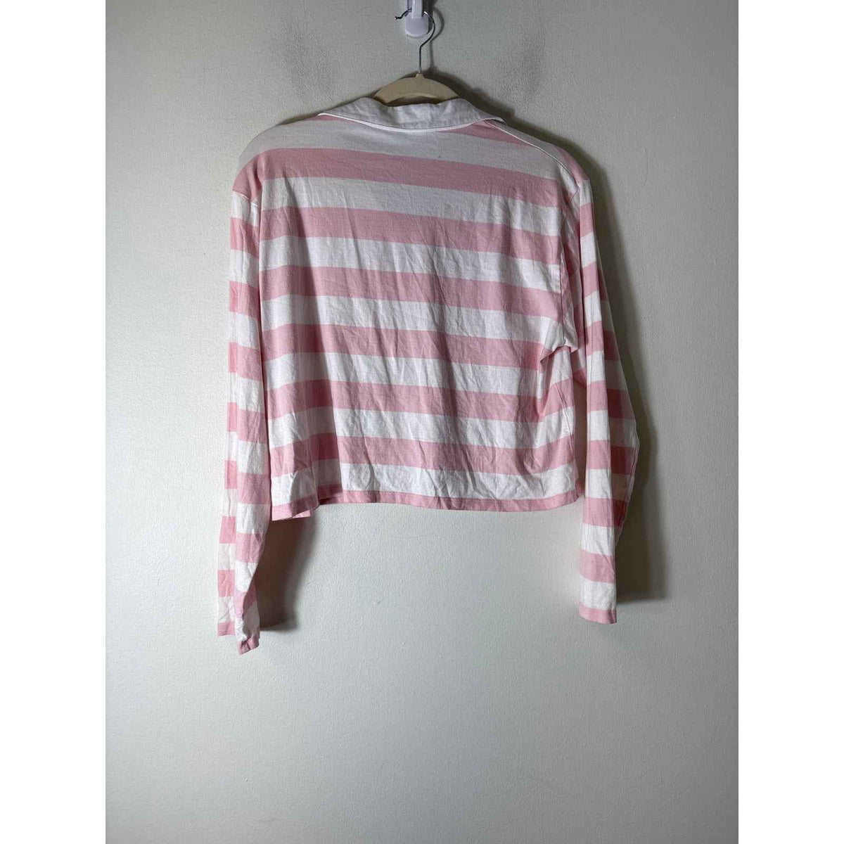 Kule Pink and White Stripe Long Sleeve Cotton Shirt Sz S
