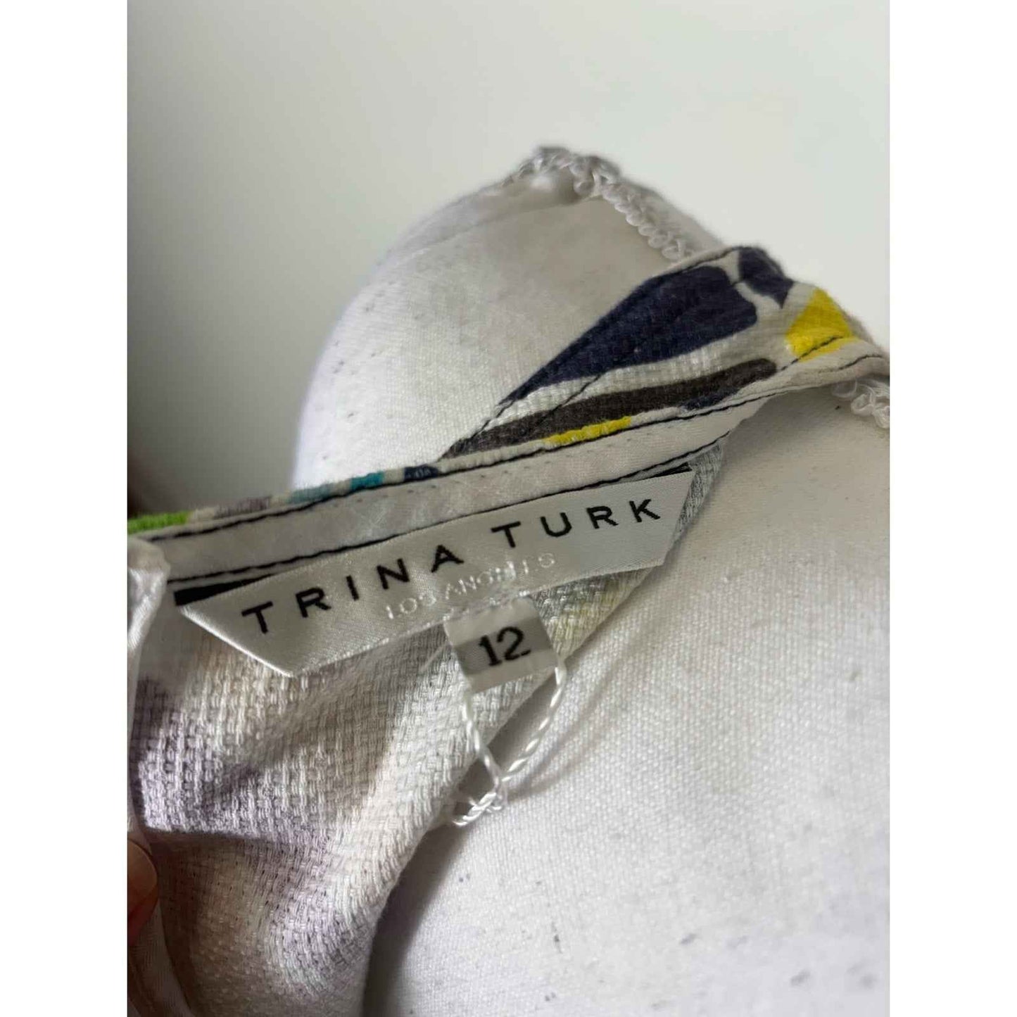 Trina Turk Multicolored Sleeveless Cotton Blend Knee Length Sz 12