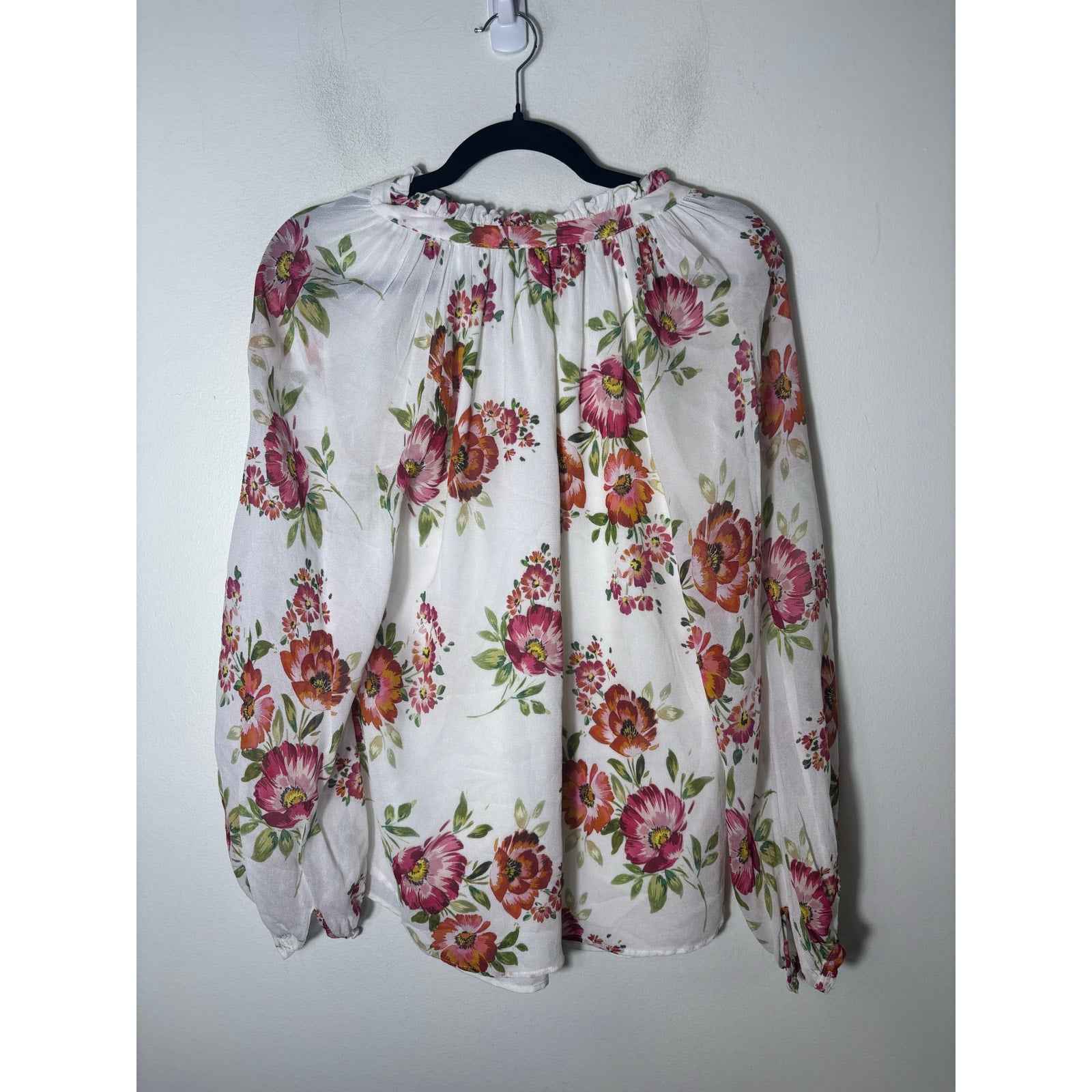 Yumi Kim White Floral Blouse Sz M
