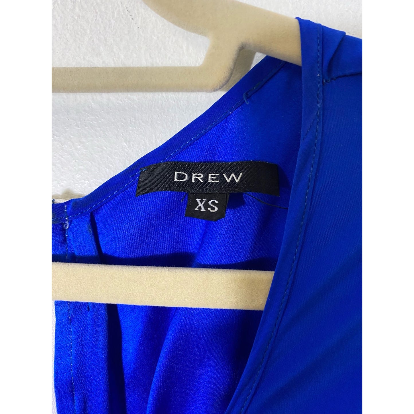 Drew Blue Silk Blouse Sz XS