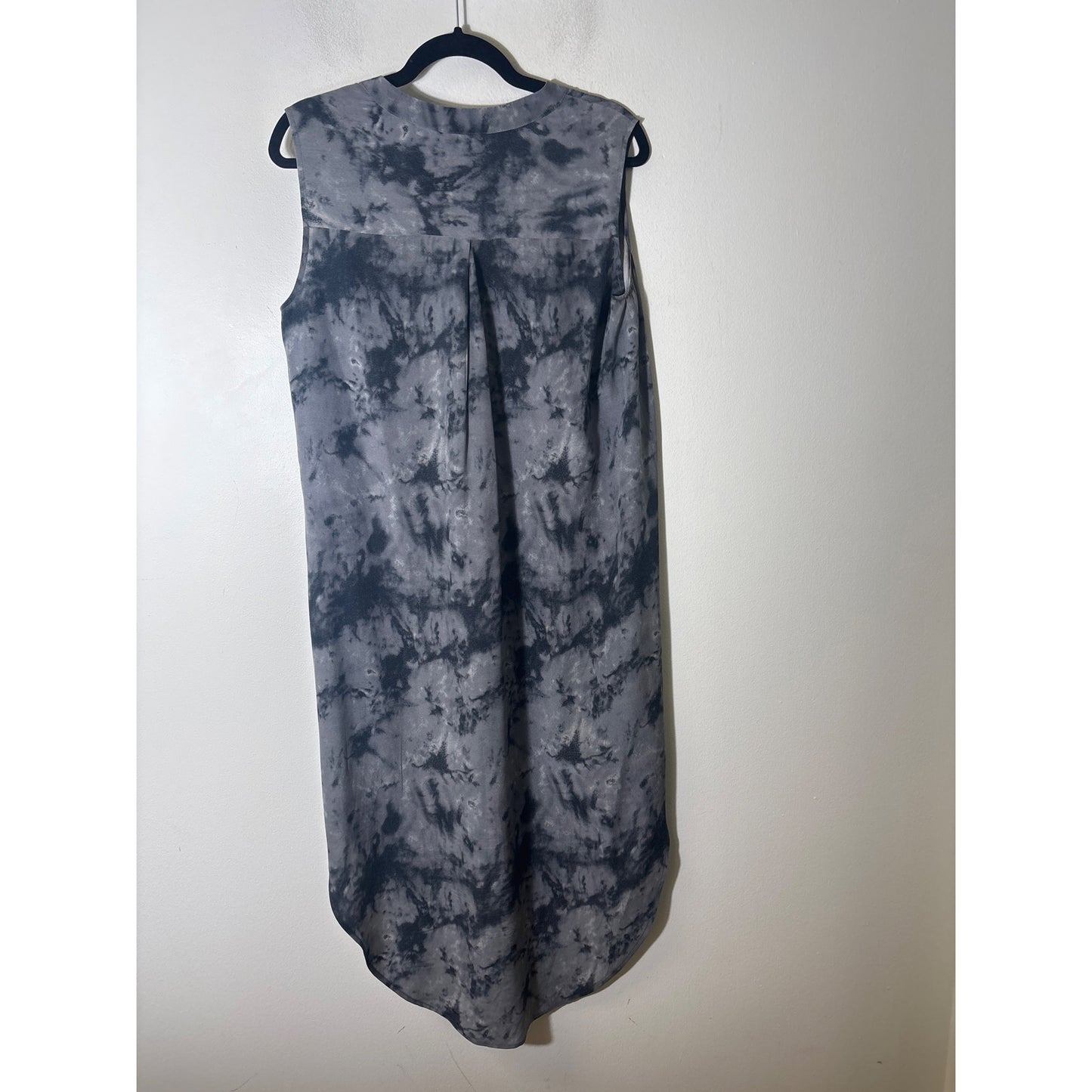 Acrobat Gray Tie Dye Silk Aleeveless Midi Dress Sz M