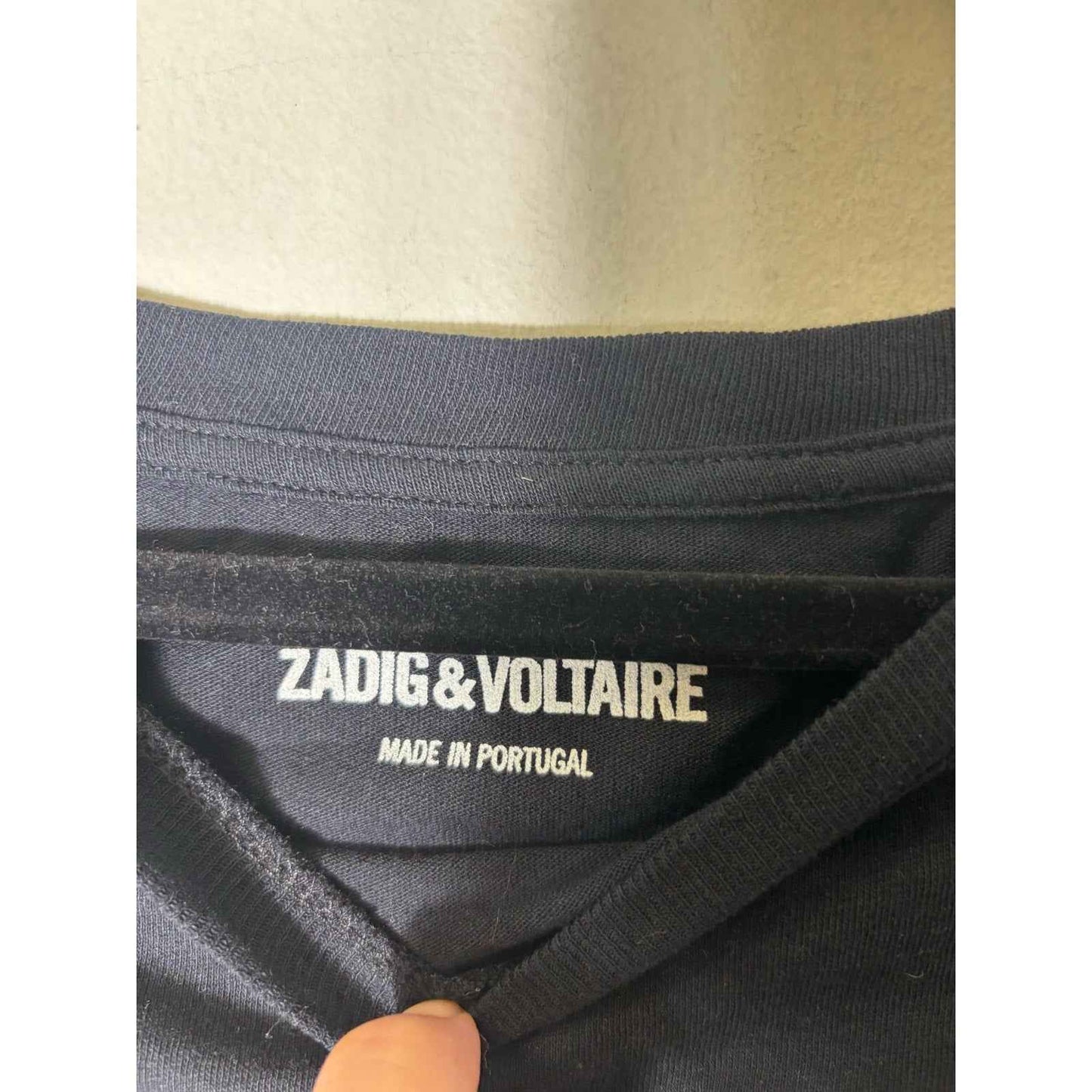 Zadig and Voltaire Black Short Sleeve "oui" heart Tee shirt Sz XS