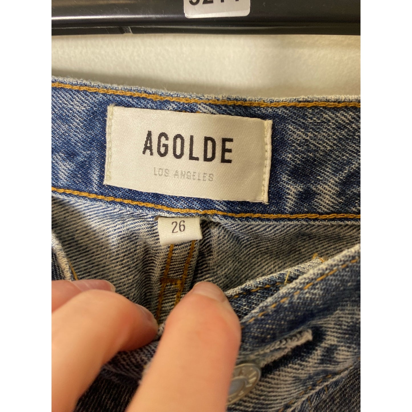 Agolde Blue Button Fly Distressed Jeans Sz 26